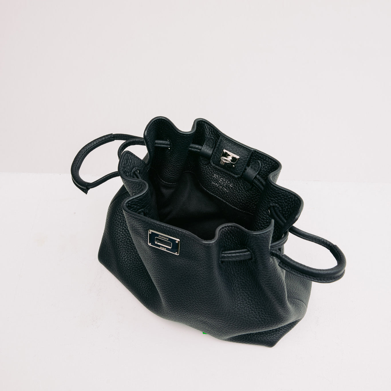 SAC BOURSE EN CUIR COLETTE MINI BLACK