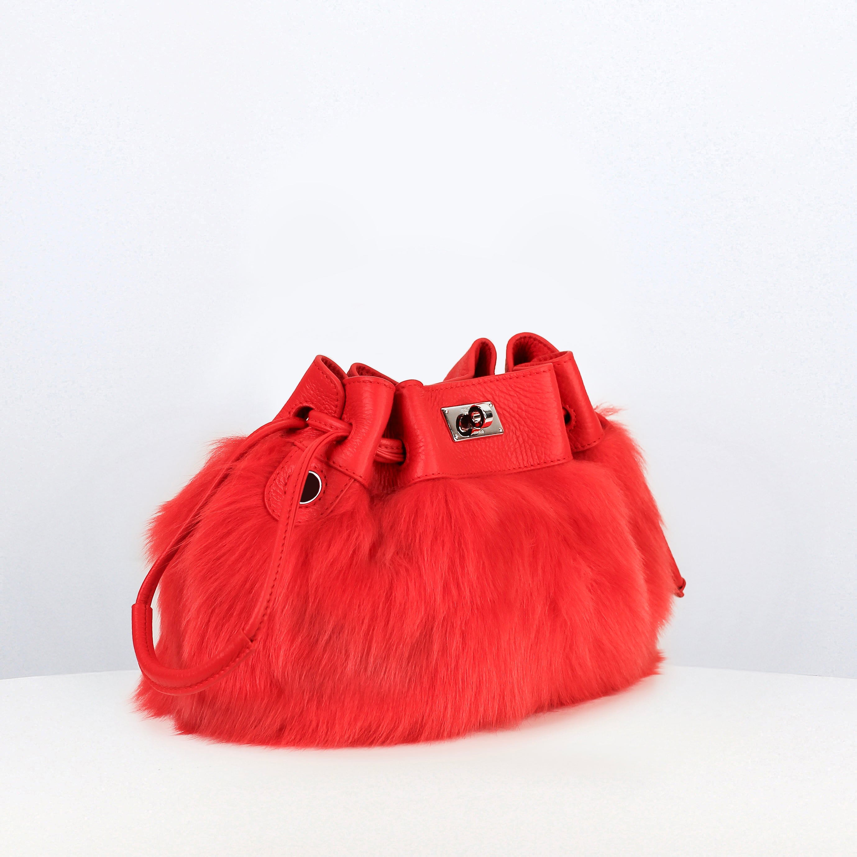 レザー·シャーリングバッグ コレット ジェラニウム