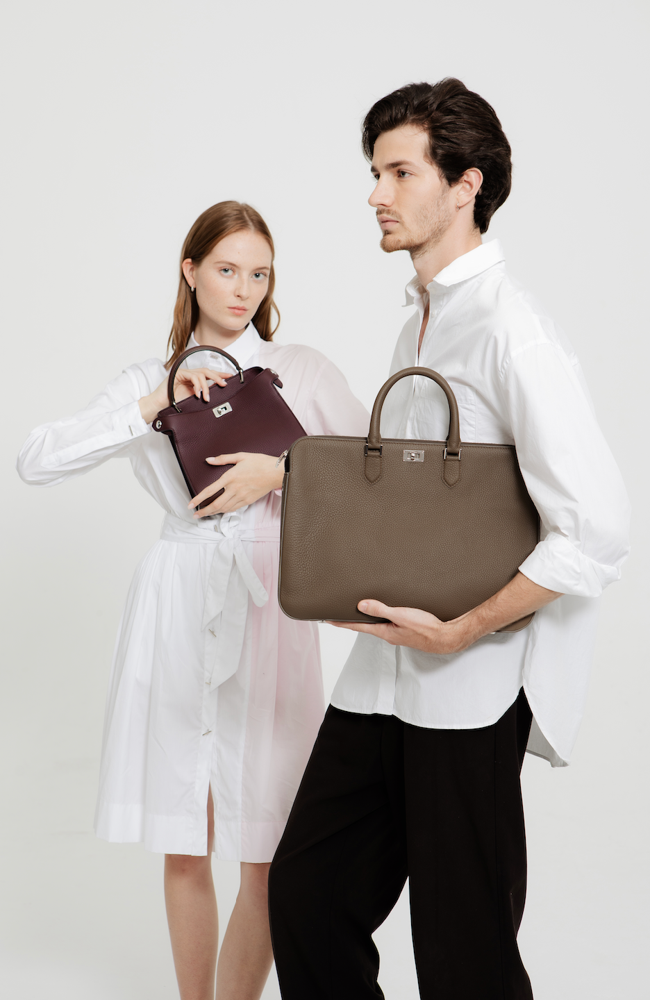 SAC A MAIN EN CUIR LUTECE MINI PRUNE