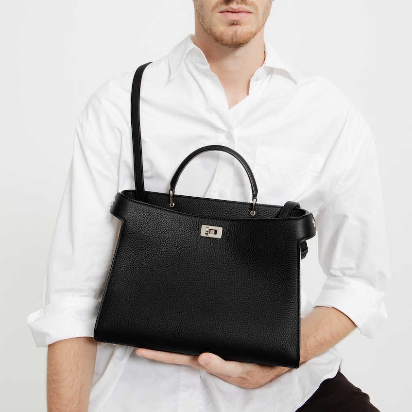 SAC À MAIN EN CUIR LUTECE PM NOIR