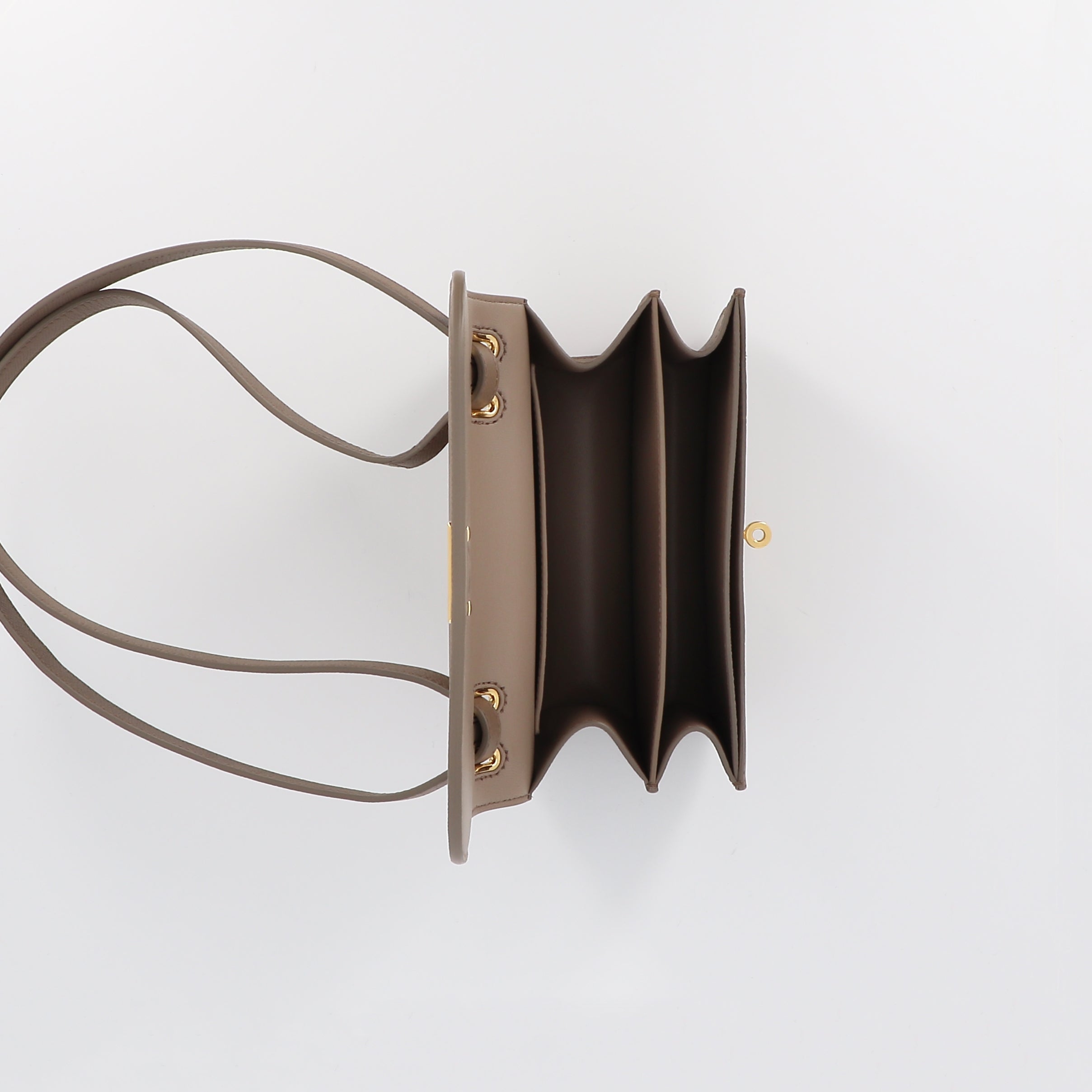 SAC À RABAT EN CUIR ÉLYSÉE TAUPE