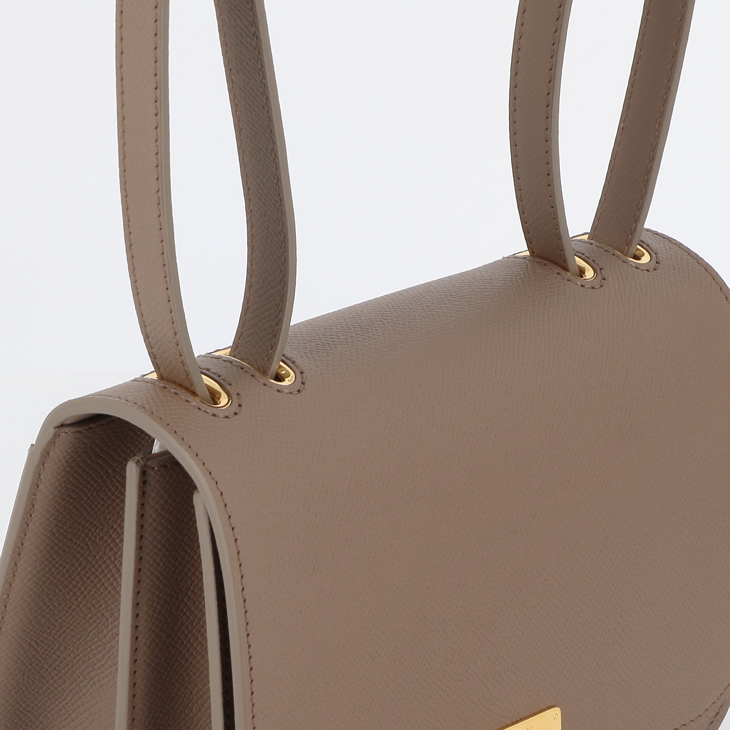 SAC À RABAT EN CUIR ÉLYSÉE TAUPE