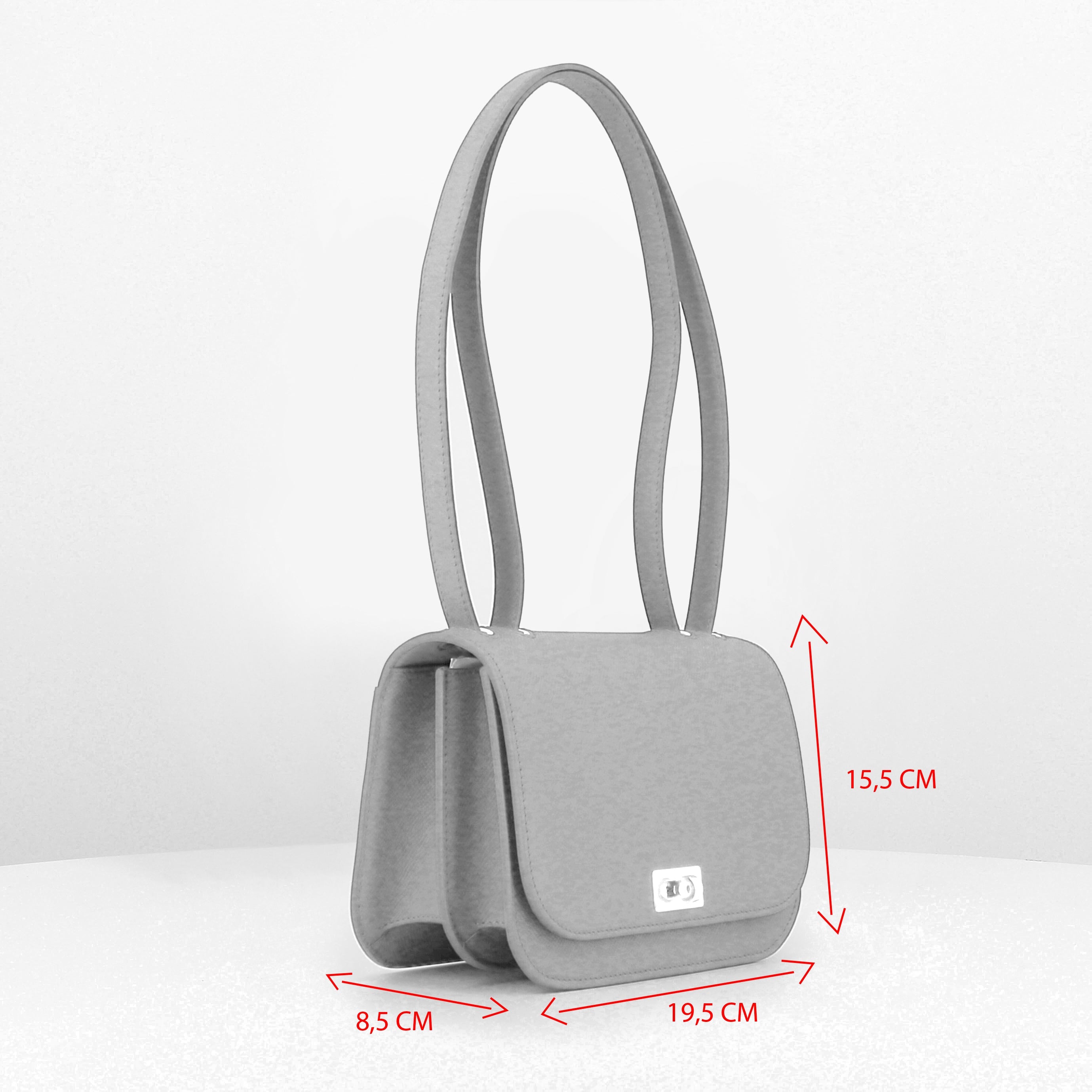 SAC À RABAT EN CUIR ÉLYSÉE TAUPE