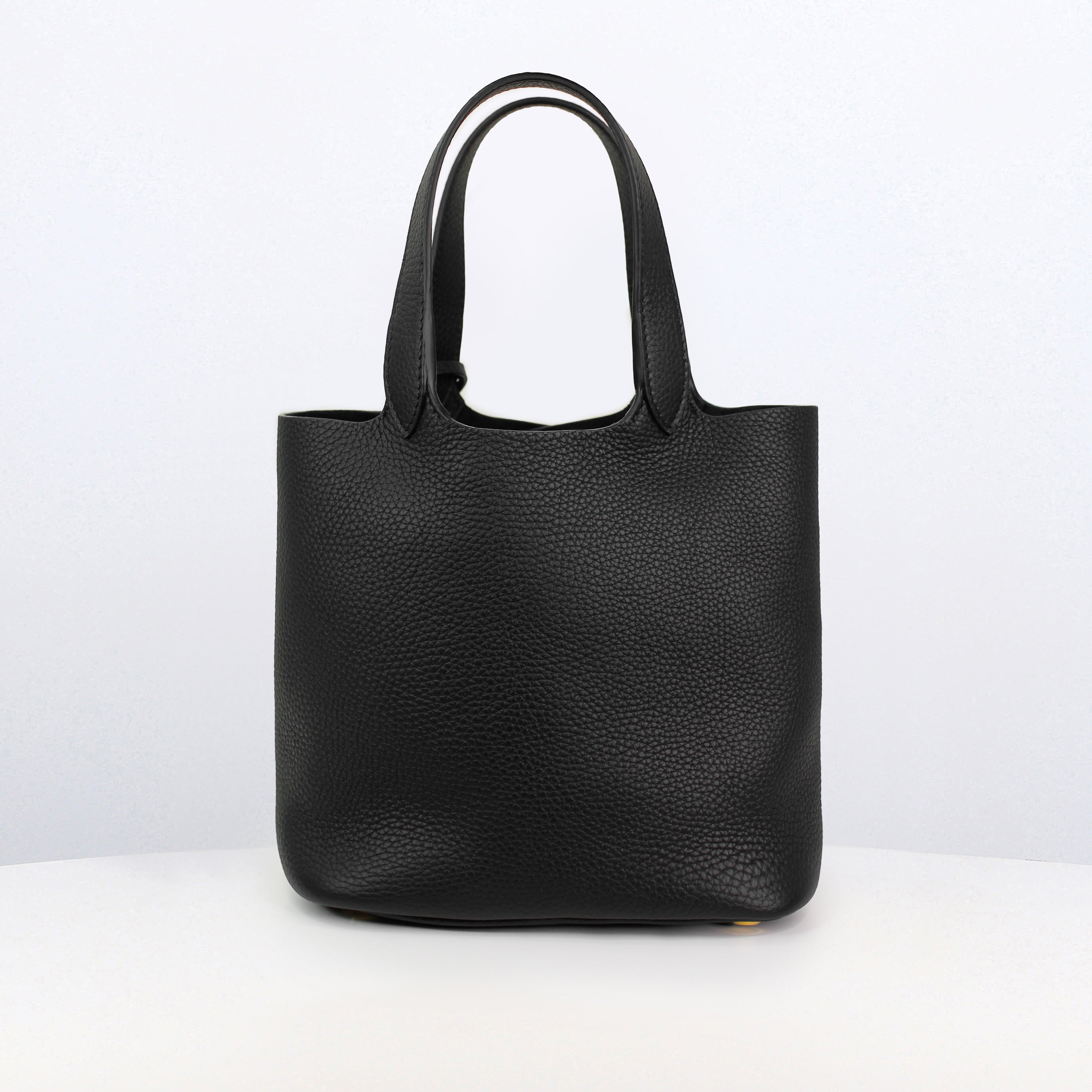 SAC A MAIN EN CUIR ETOILE PM NOIR FINITIONS DORÉES