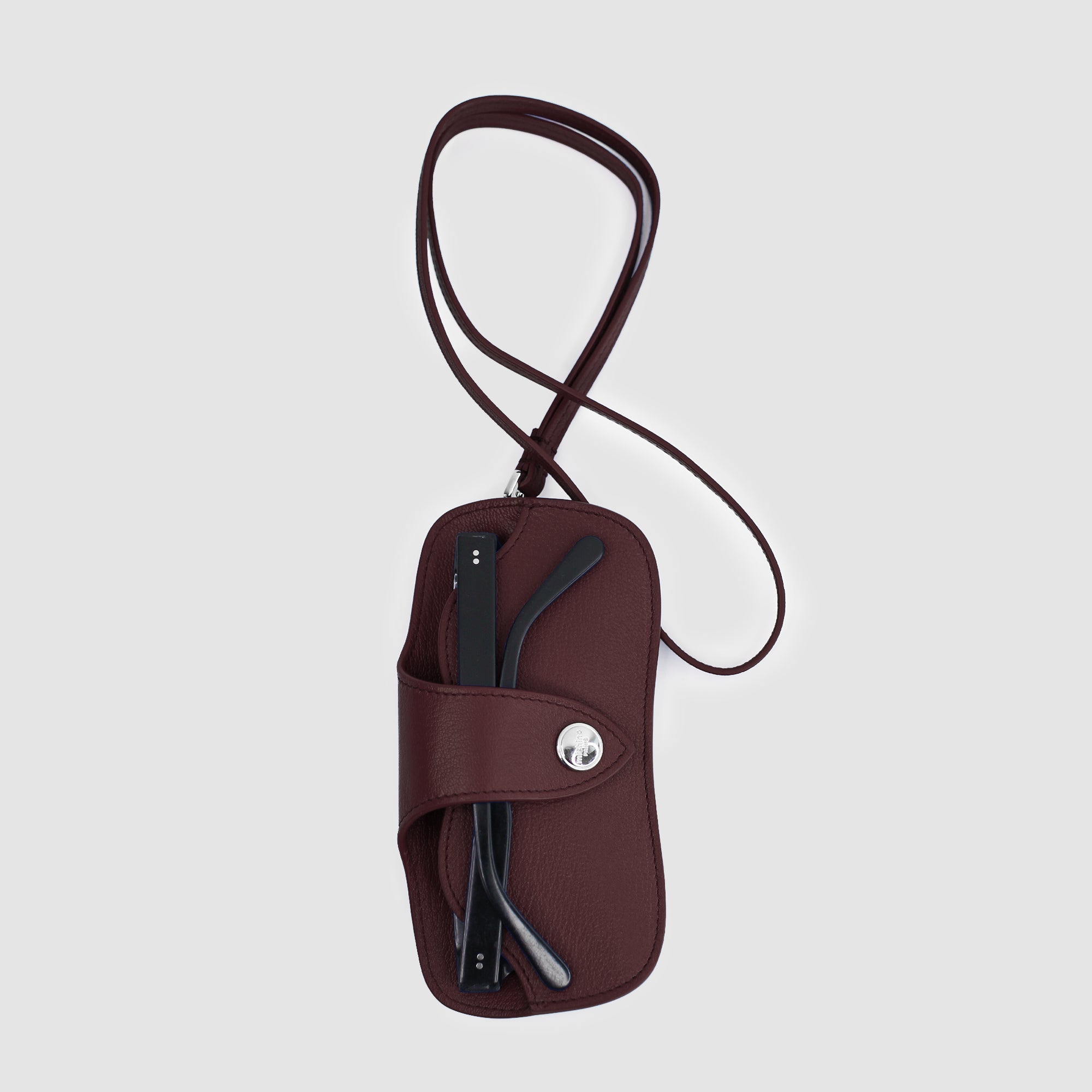 メガネケース あずき色