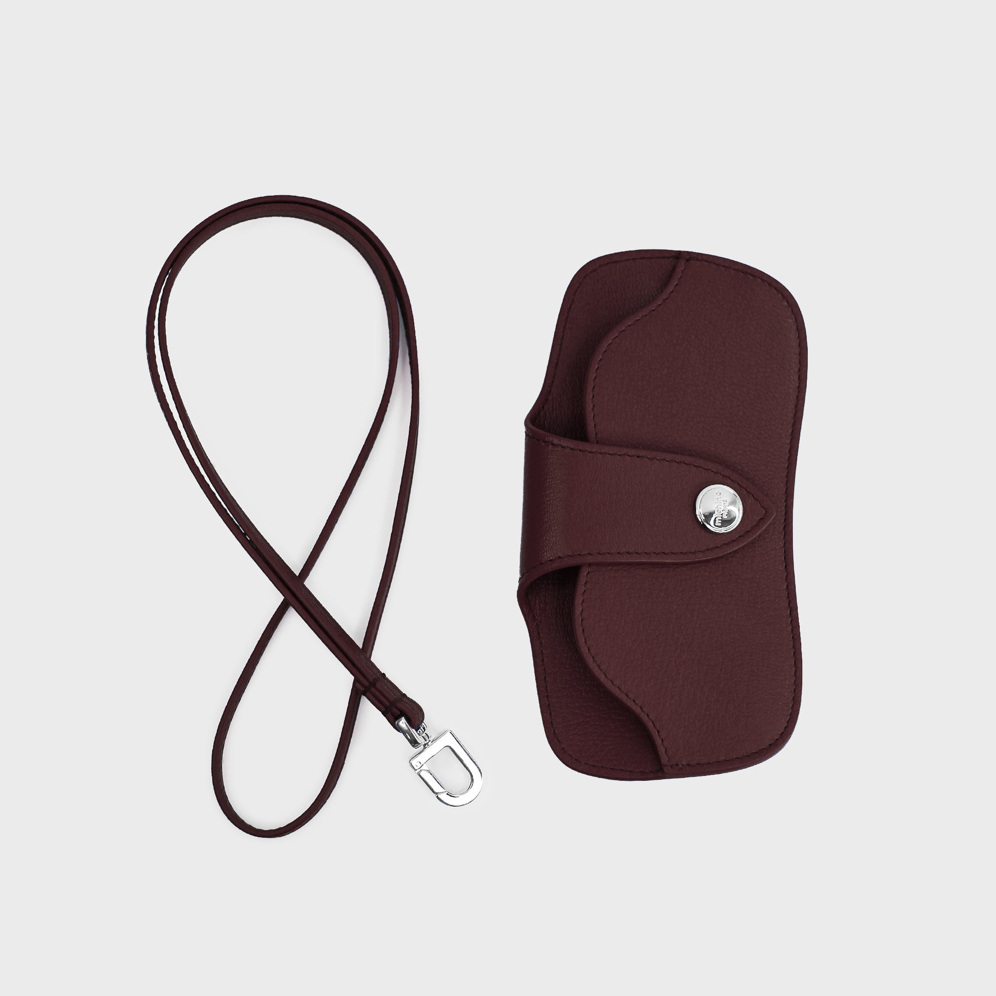 メガネケース あずき色