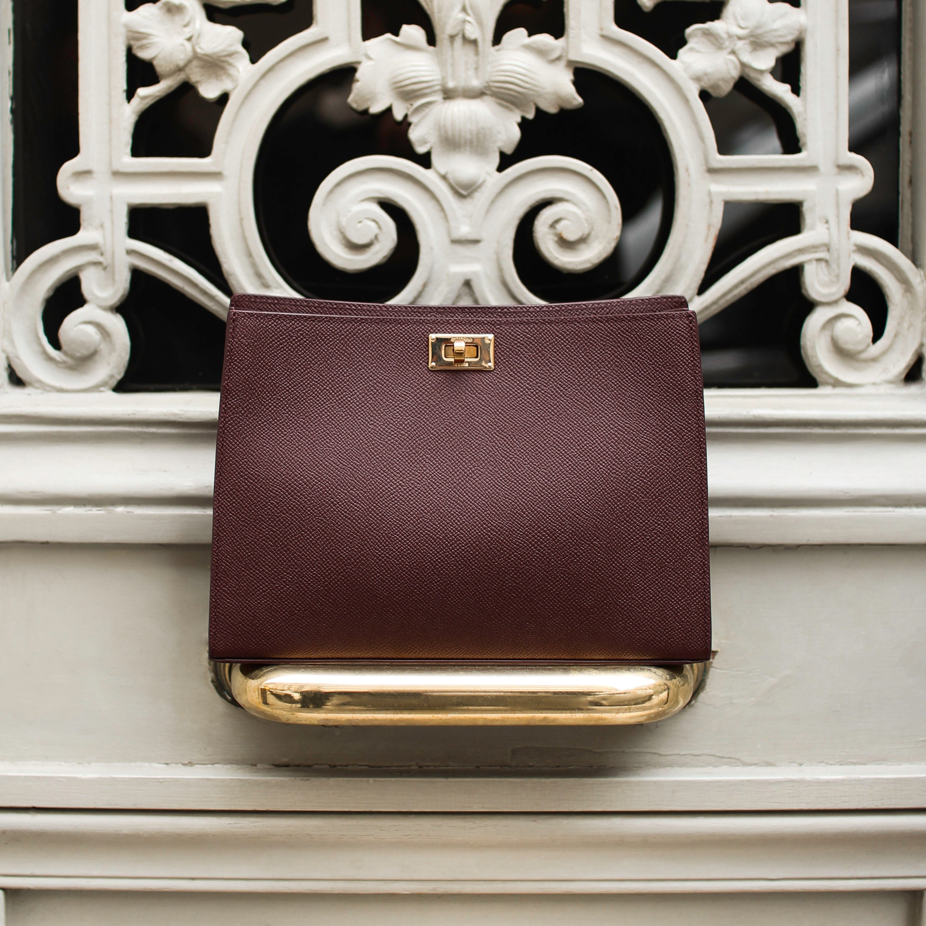 POCHETTE EN CUIR MONTAIGNE PRUNE