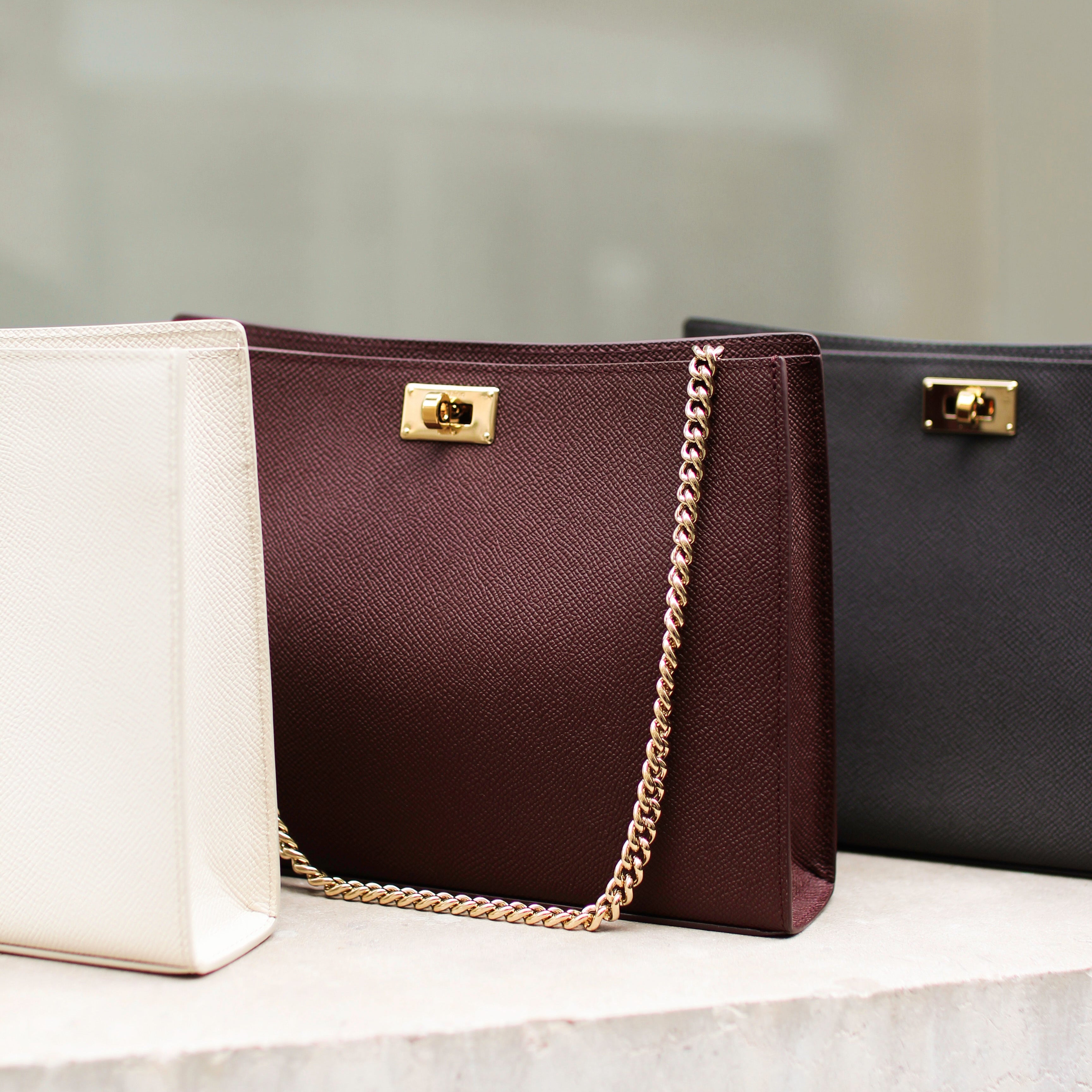 POCHETTE EN CUIR MONTAIGNE PRUNE