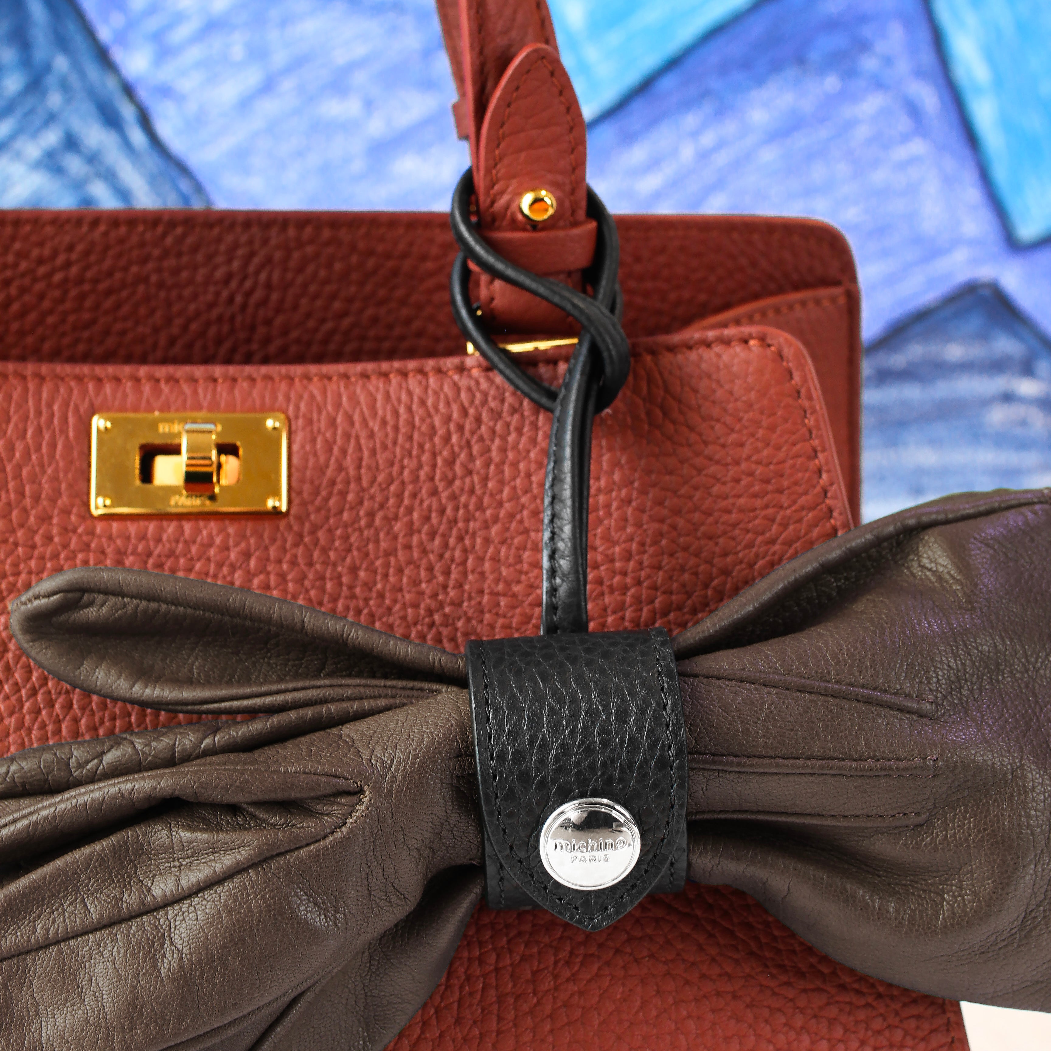 フトセット:トロカデロ レンガ色 & レザーグローブホルダー ブラック