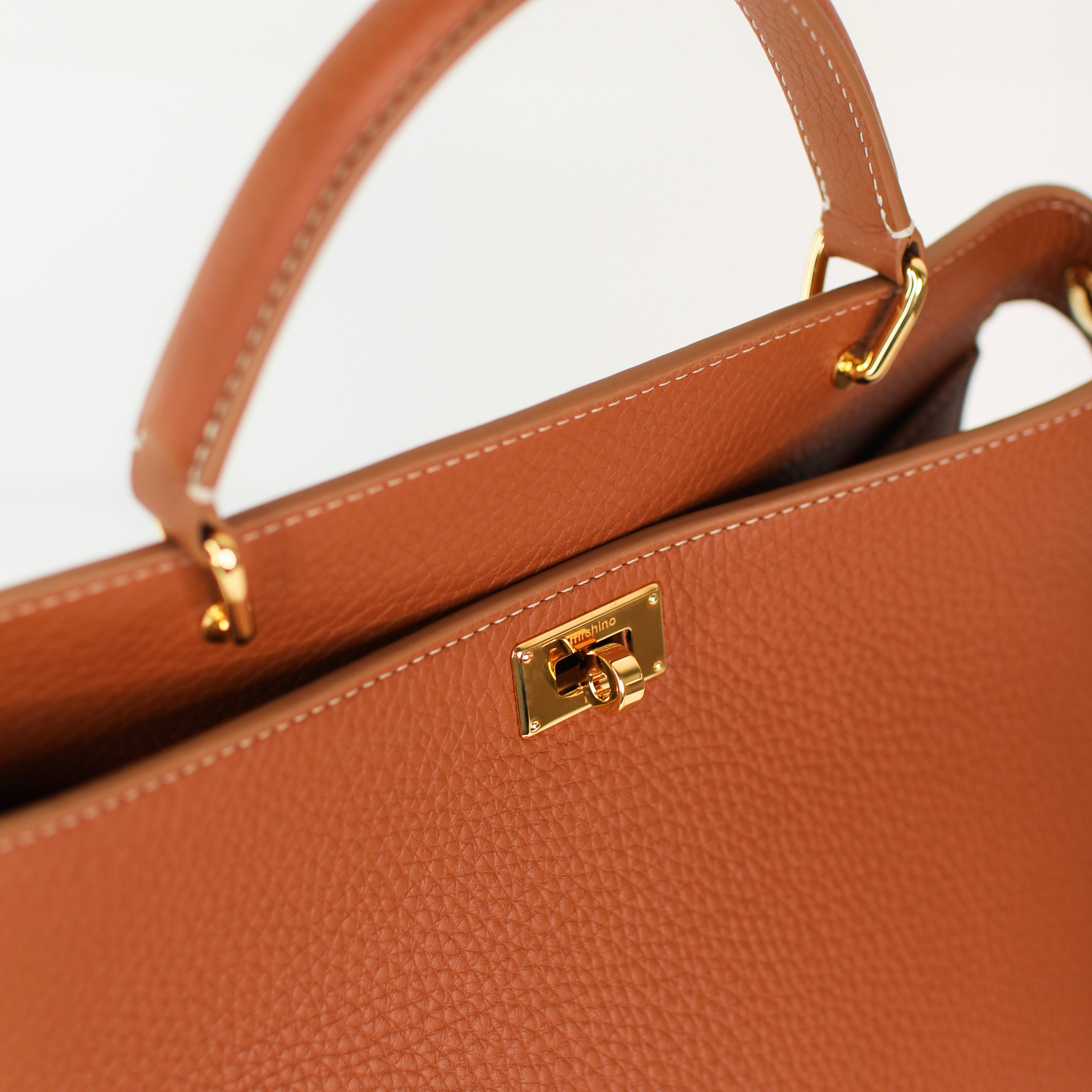 SAC À MAIN EN CUIR LUTECE 27 GOLD FINITIONS DORÉES
