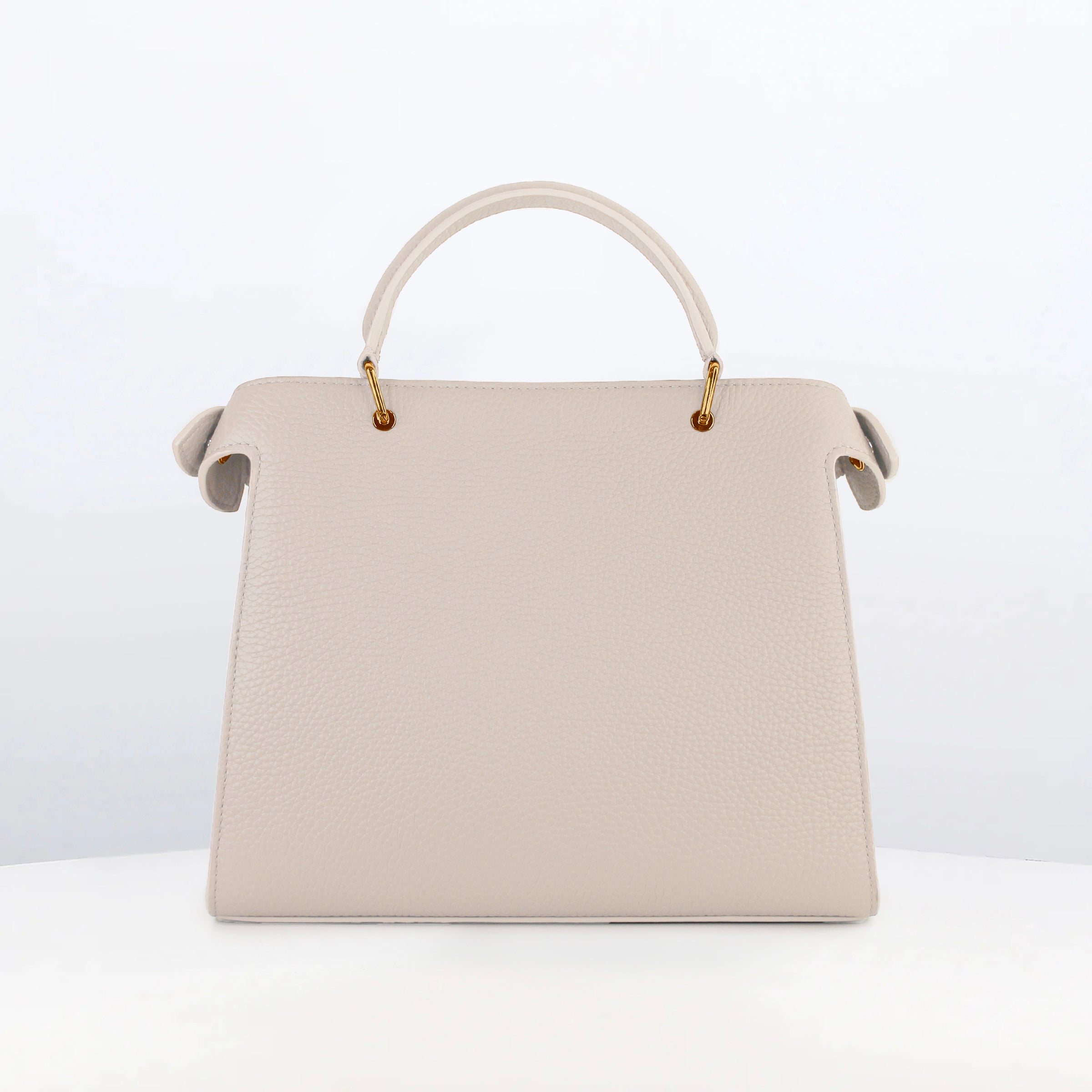 SAC À MAIN EN CUIR LUTECE 27 IVOIRE FINITIONS DORÉES