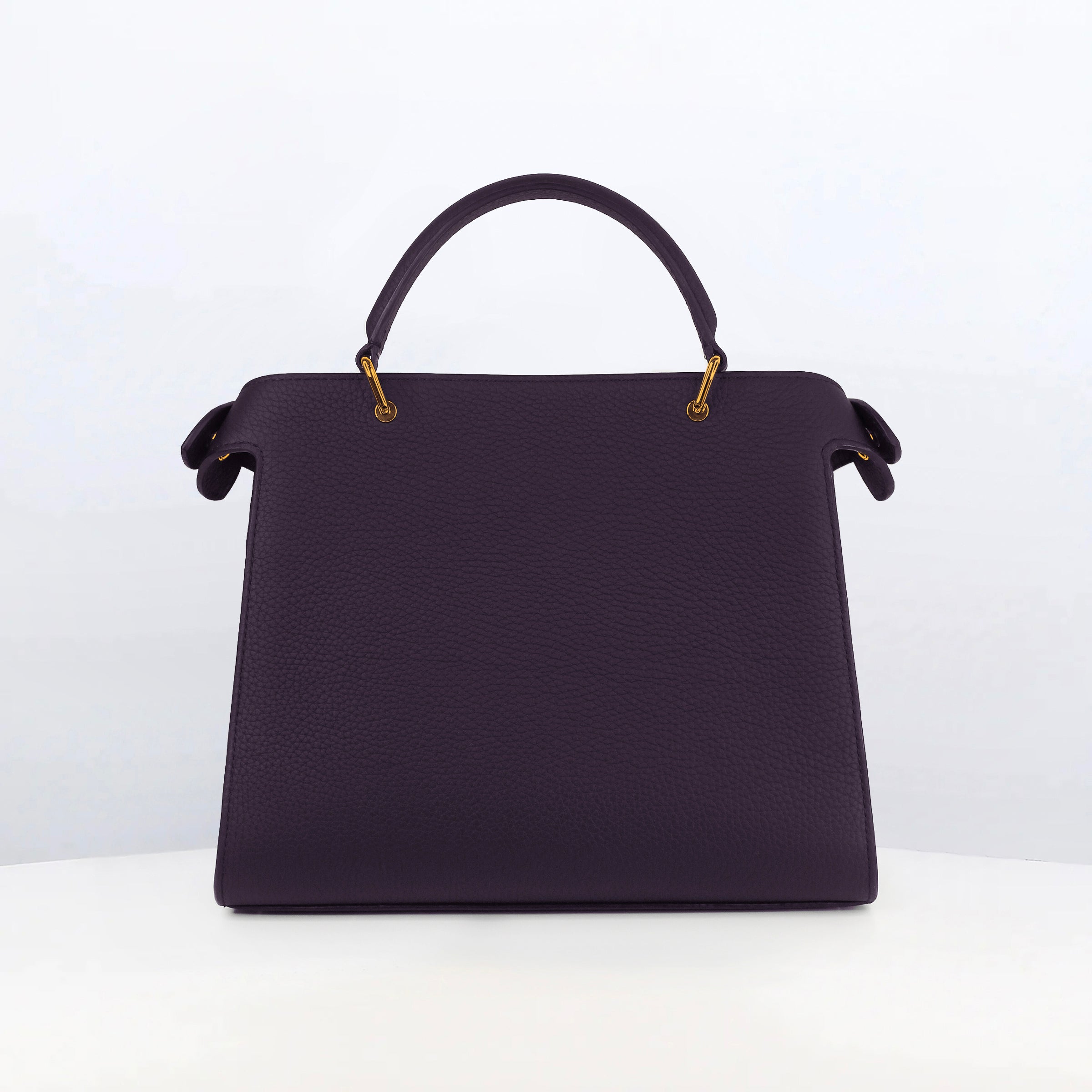 SAC À MAIN EN CUIR LUTECE 27 RAISIN FINITIONS DORÉES