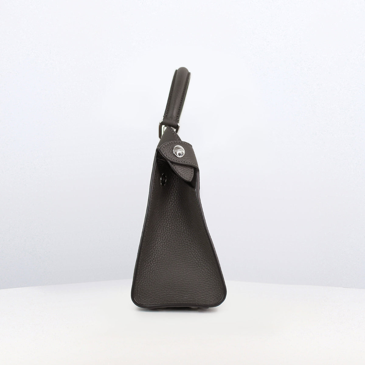 LEATHER HANDBAG LUTECE MINI CHARCOAL GREY