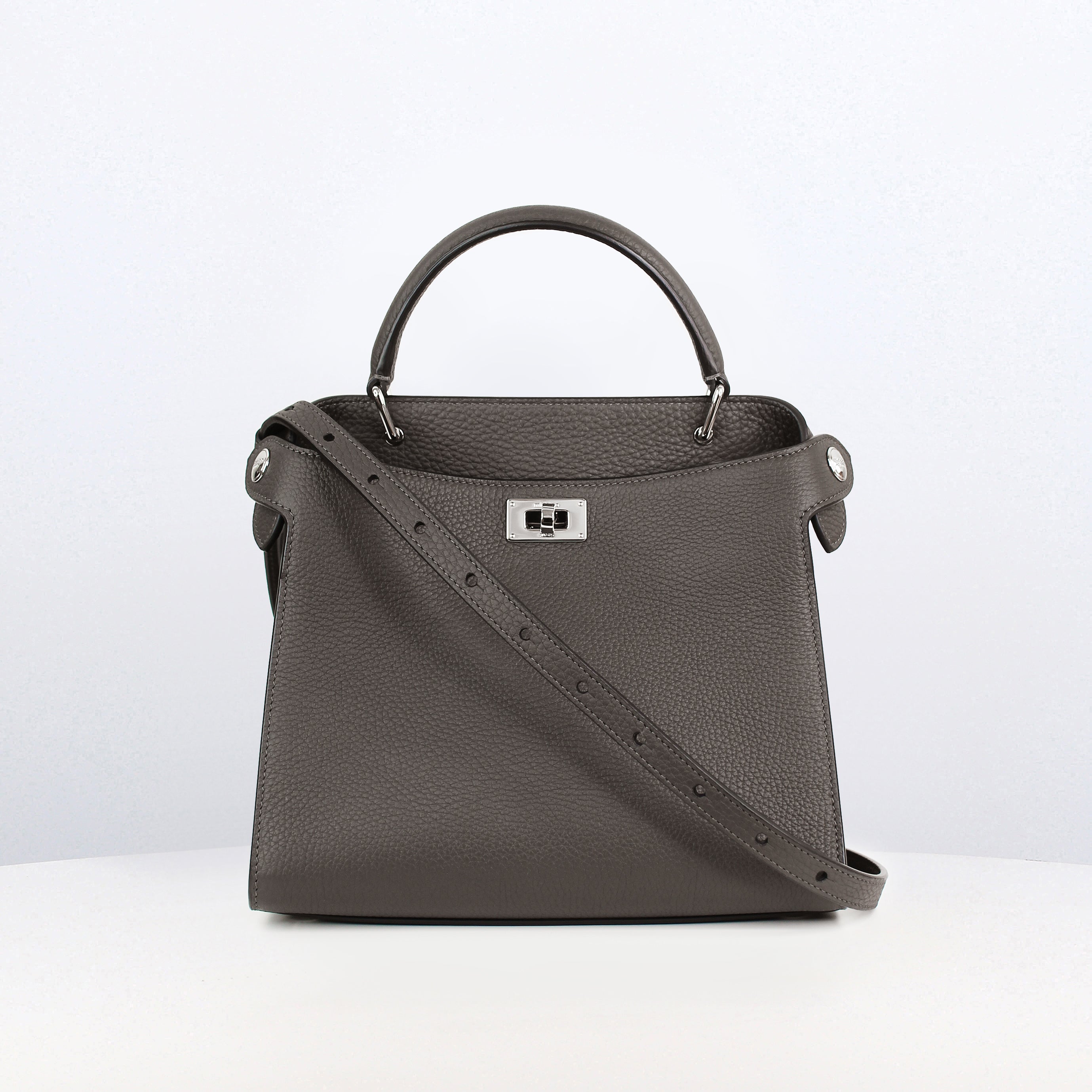 SAC À MAIN EN CUIR LUTECE MINI GRIS CHARBON