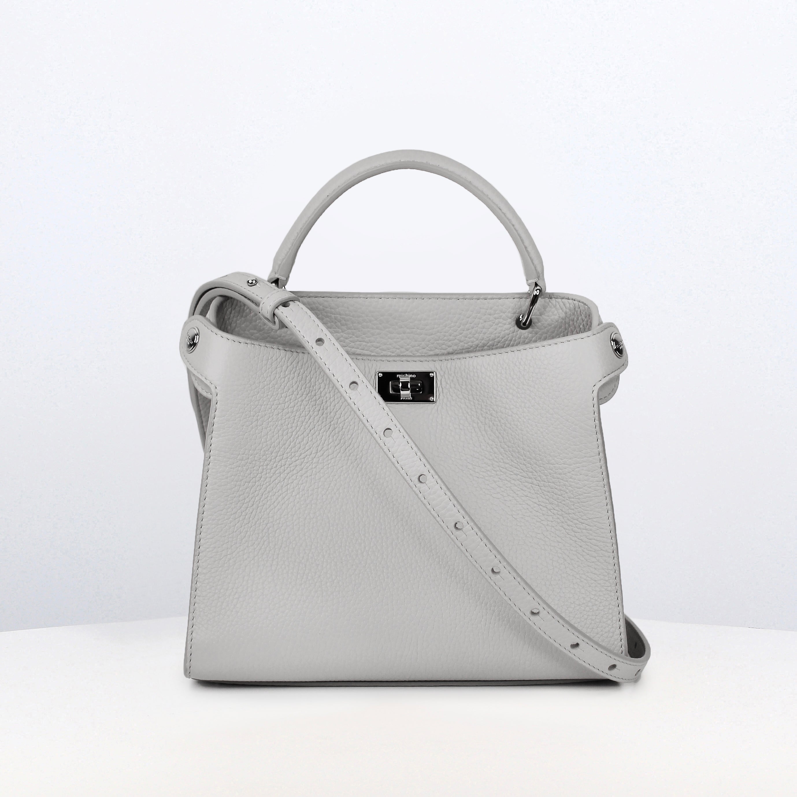 LEATHER HANDBAG LUTECE MINI DUNE