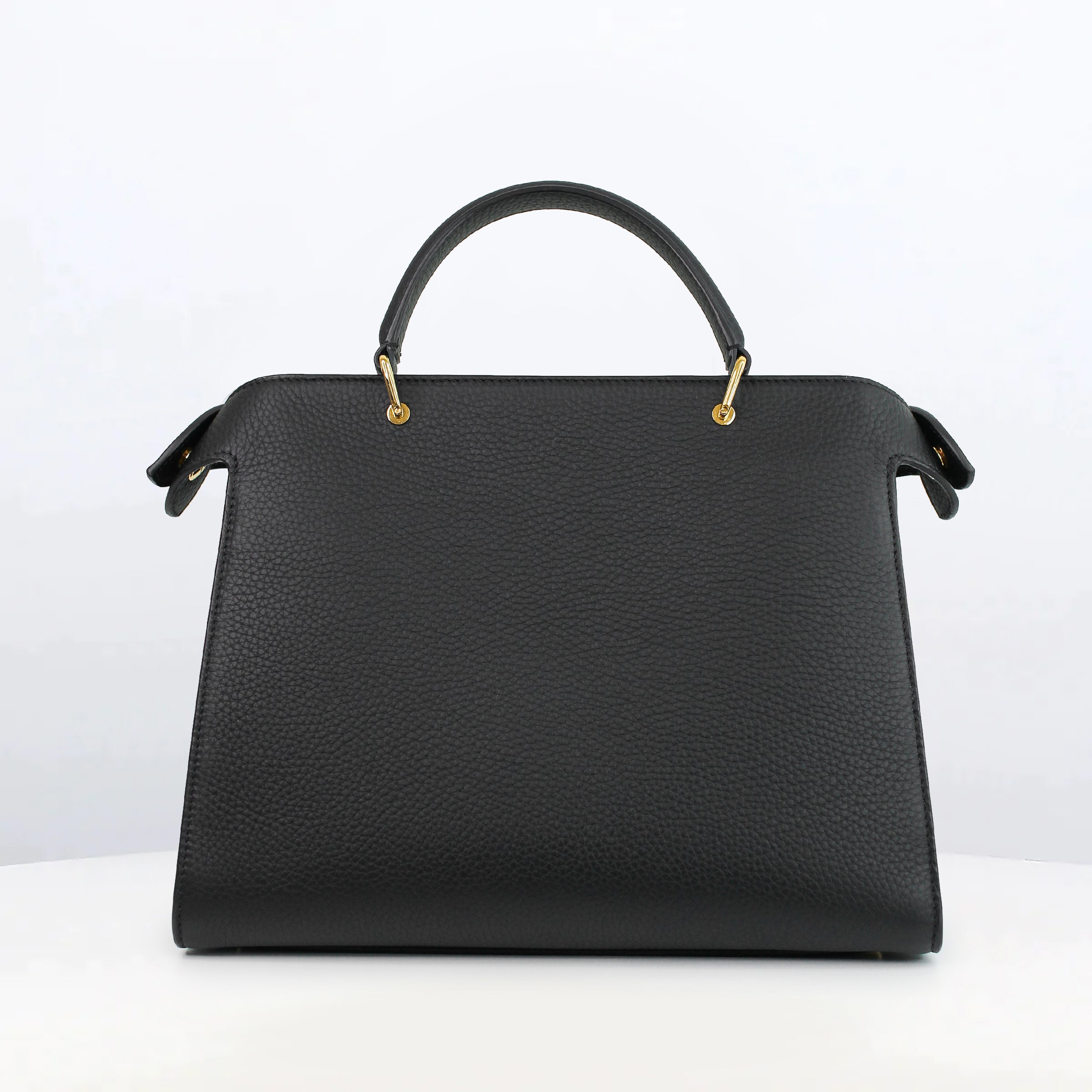 SAC À MAIN EN CUIR LUTECE PM NOIR FINITIONS DORÉES