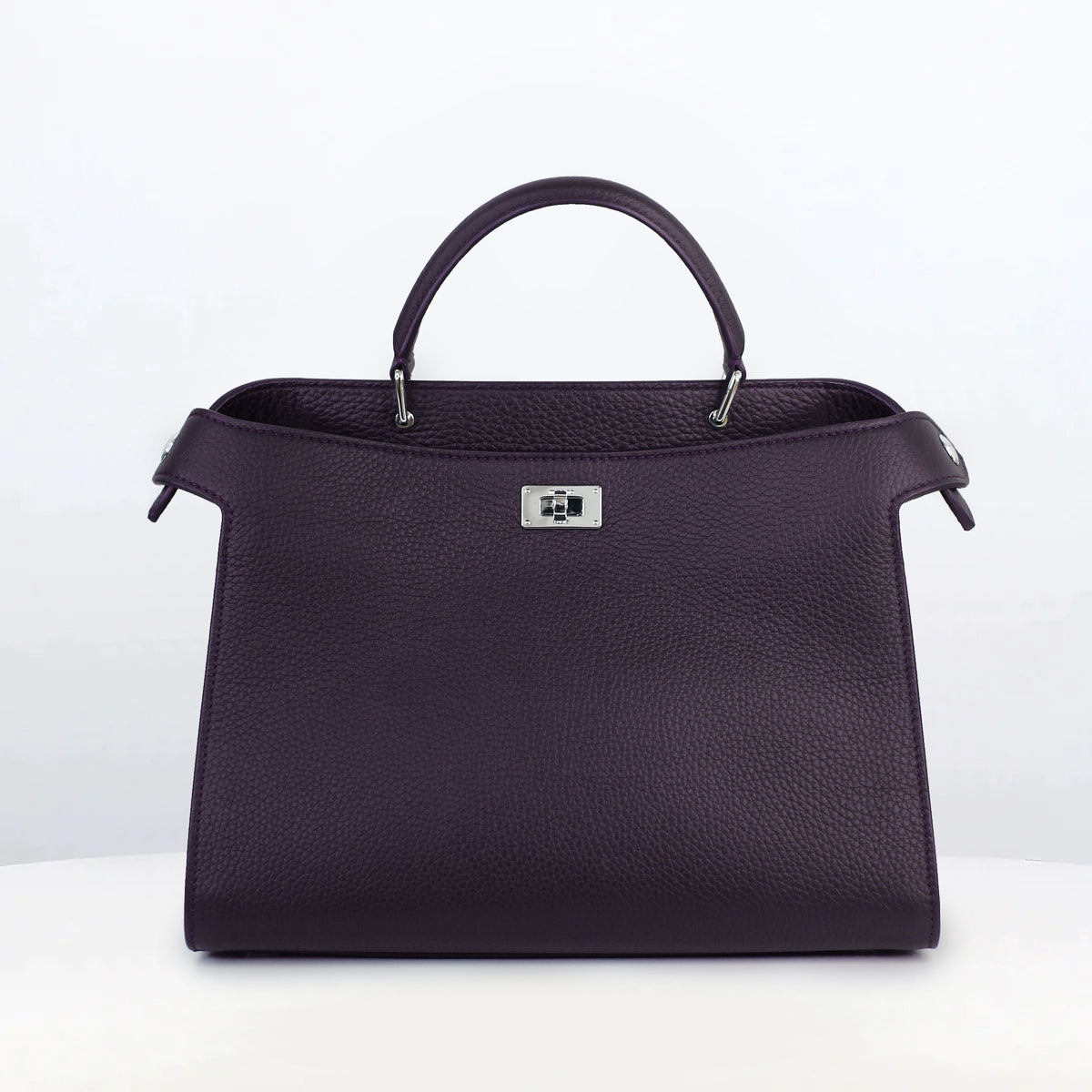 LEATHER HANDBAG LUTECE PM RAISIN