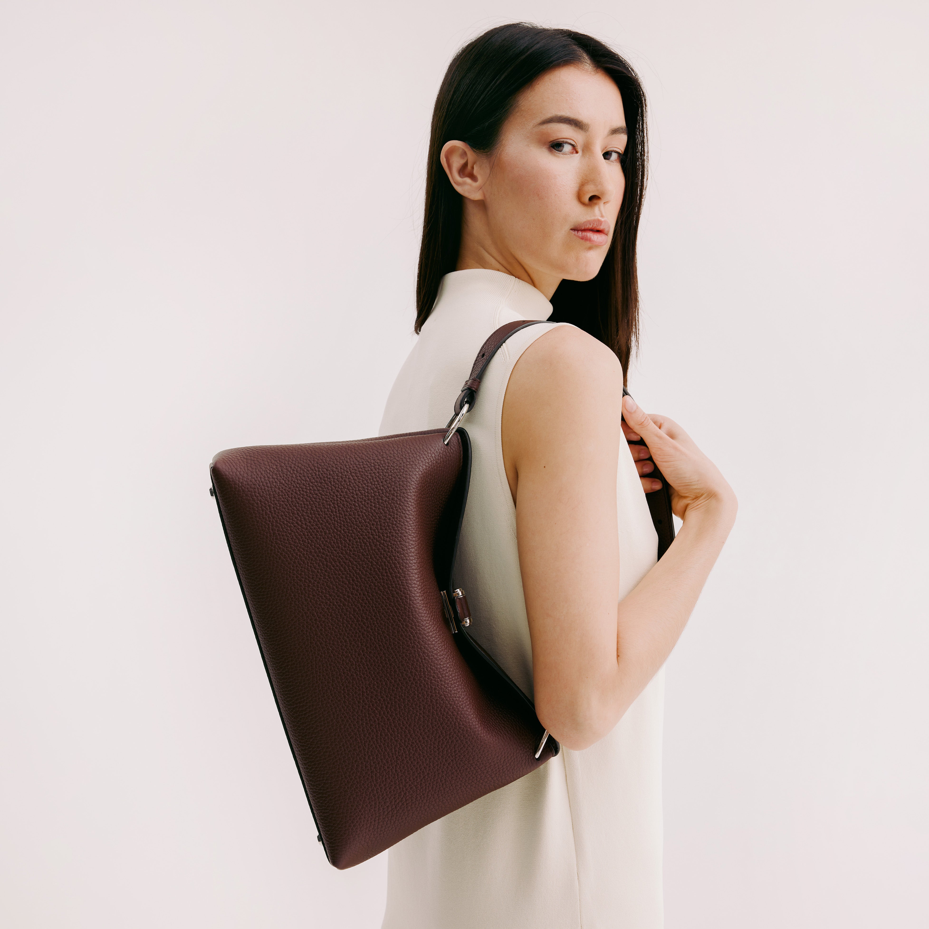 SAC À MAIN EN CUIR PASSY PM PRUNE