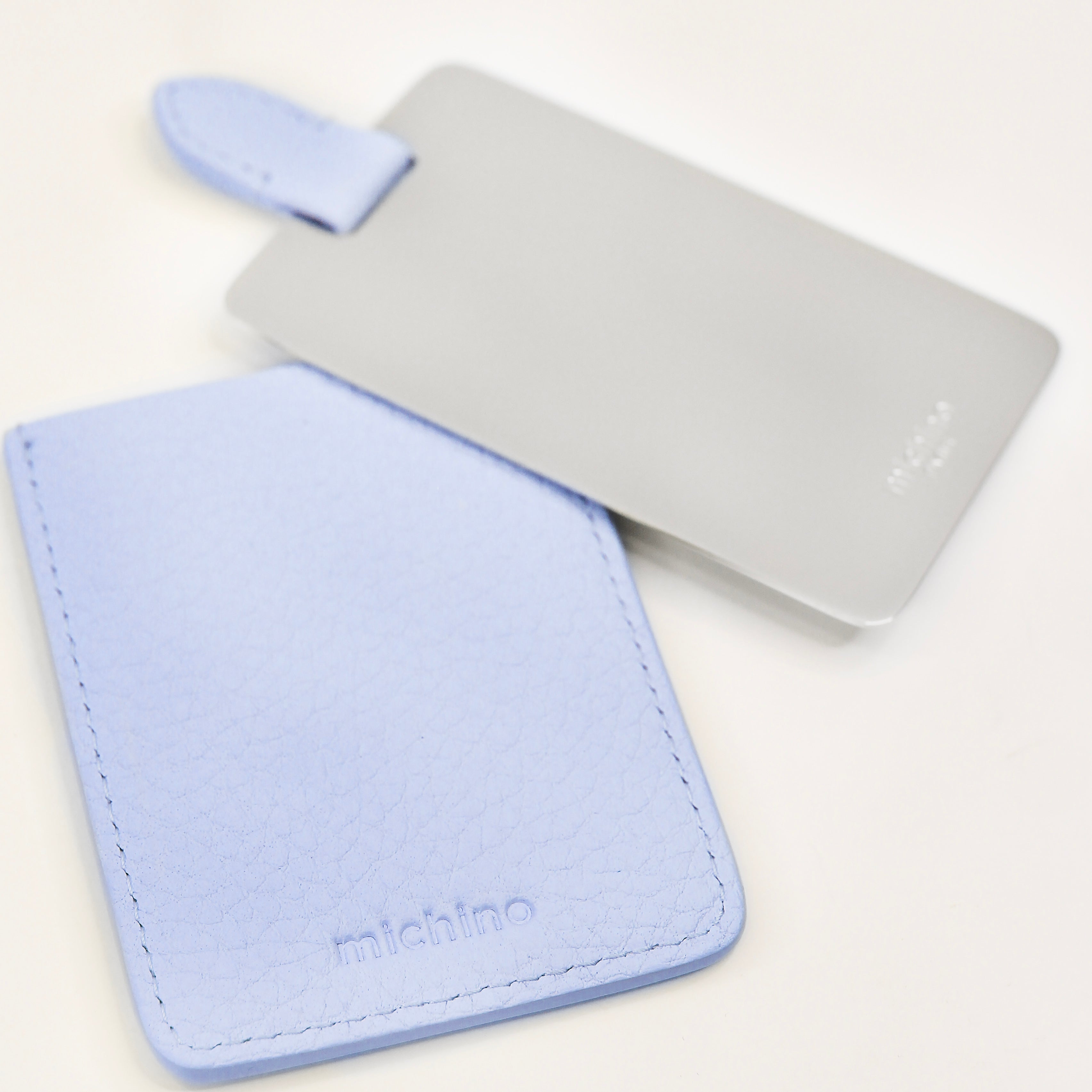 レザーケース付き ポケットミラー ミスト