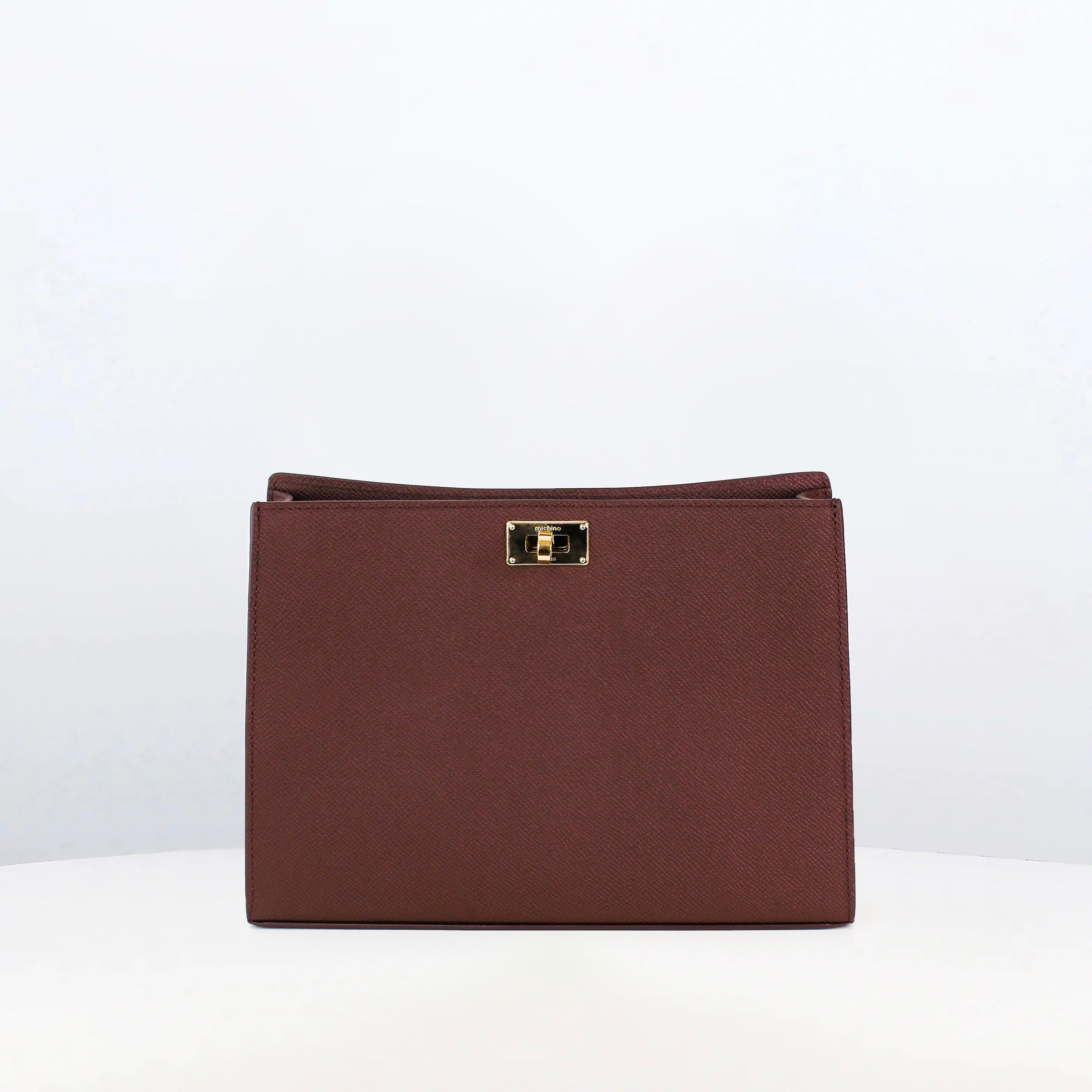 POCHETTE MONTAIGNE IN LEATHER PRUNE