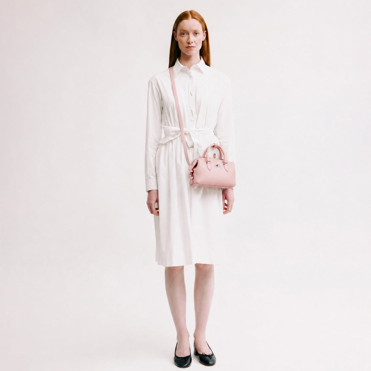 DUFFLE LEATHER BAG MONTPARNASSE NANO LIGHT PINK