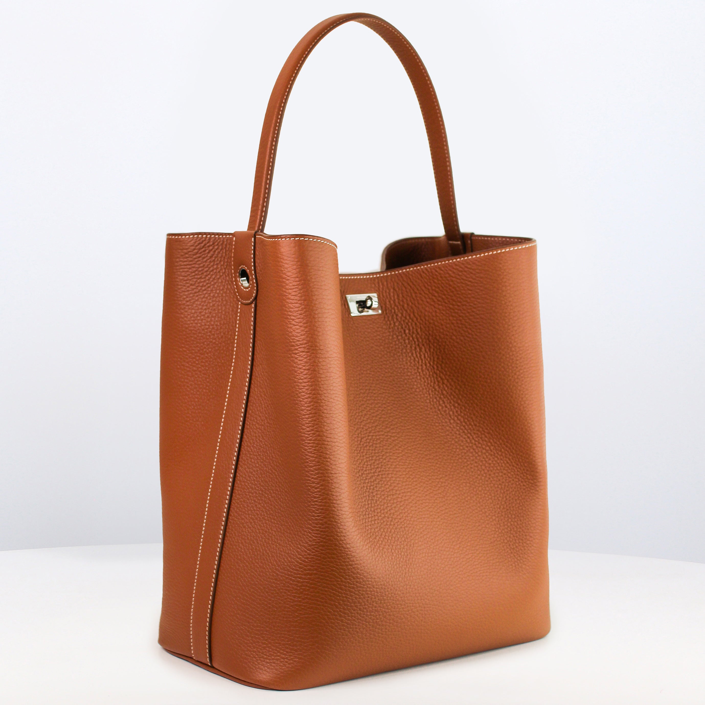 LEATHER HANDBAG ODEON GM GOLD