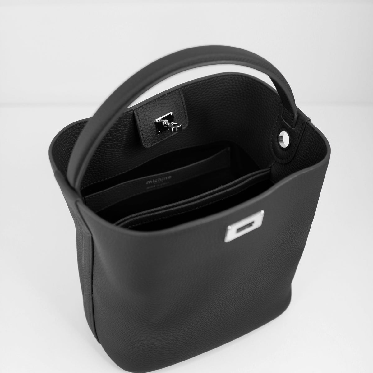 LEATHER BUCKET BAG ODEON MINI BLACK