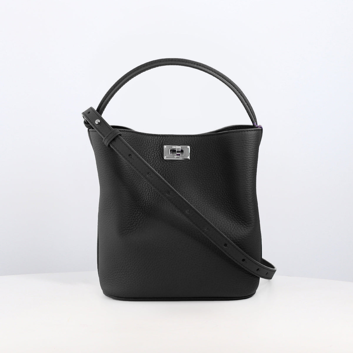 LEATHER BUCKET BAG ODEON MINI BLACK