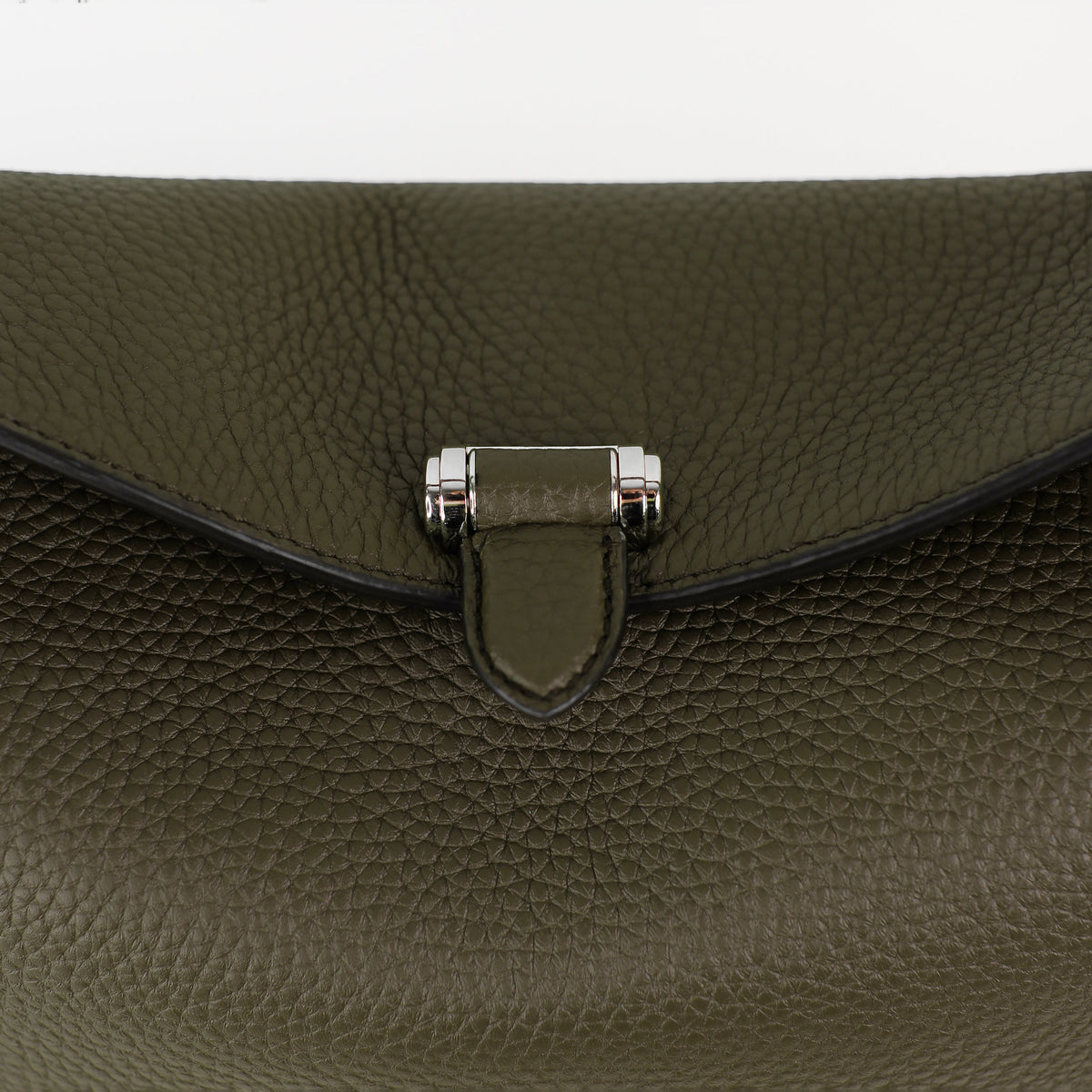 LEATHER HANDBAG PASSY PM KHAKI