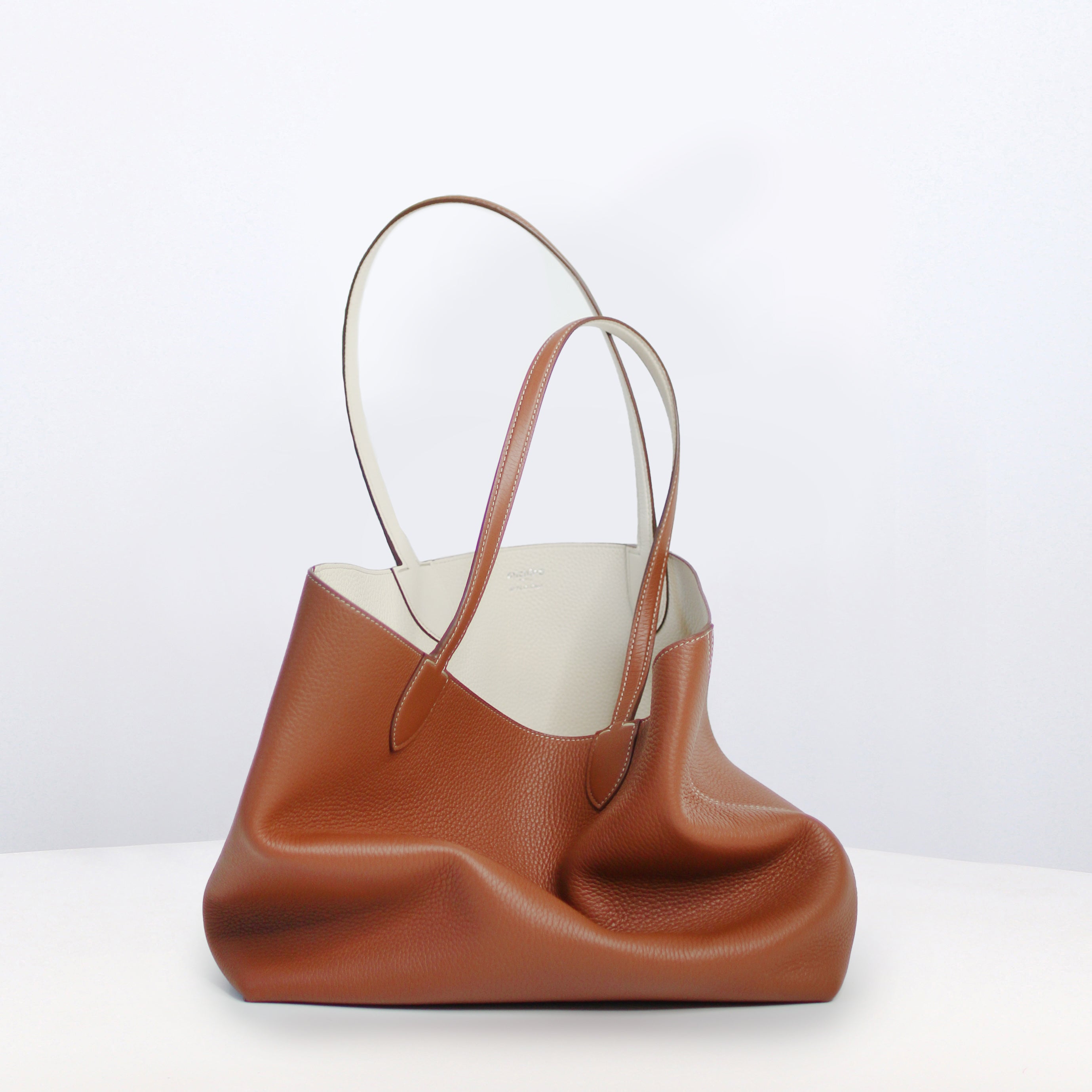 リバーシブルトートバッグ - リヴォリ 横長 ゴールド/アイボリー