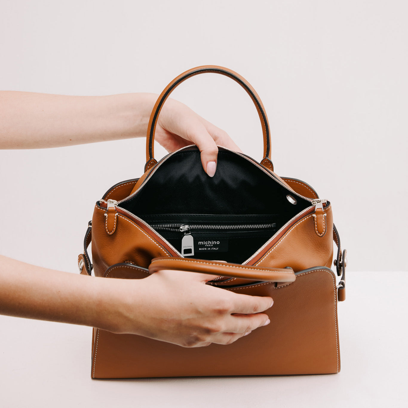 SAC À MAIN EN CUIR SEPTIÈME PM GOLD