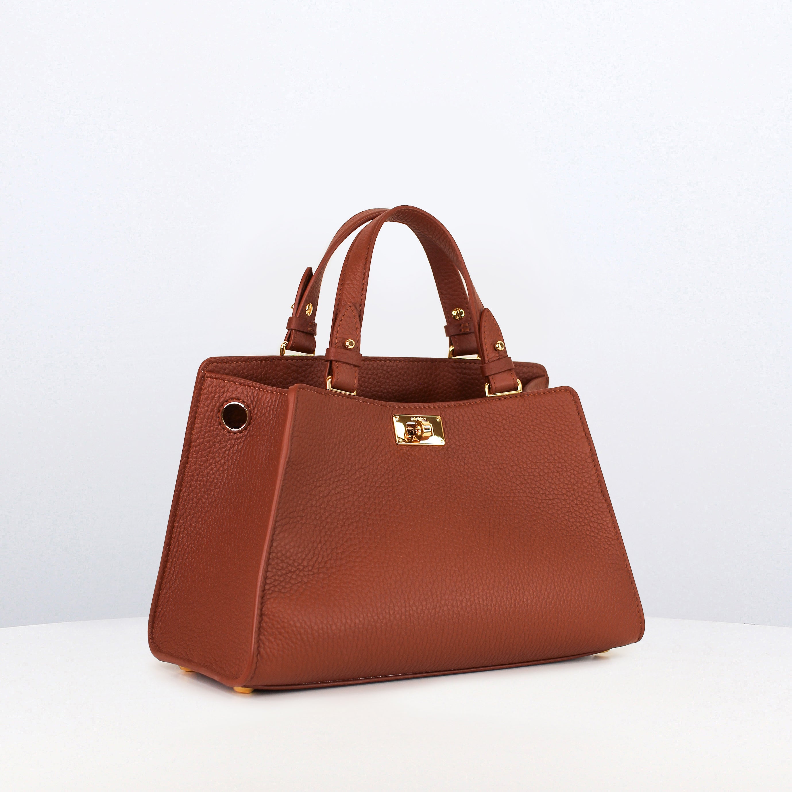 COFFRET : SAC À MAIN EN CUIR TROCADERO BRICK RED & PORTE-GANTS EN CUIR NOIR