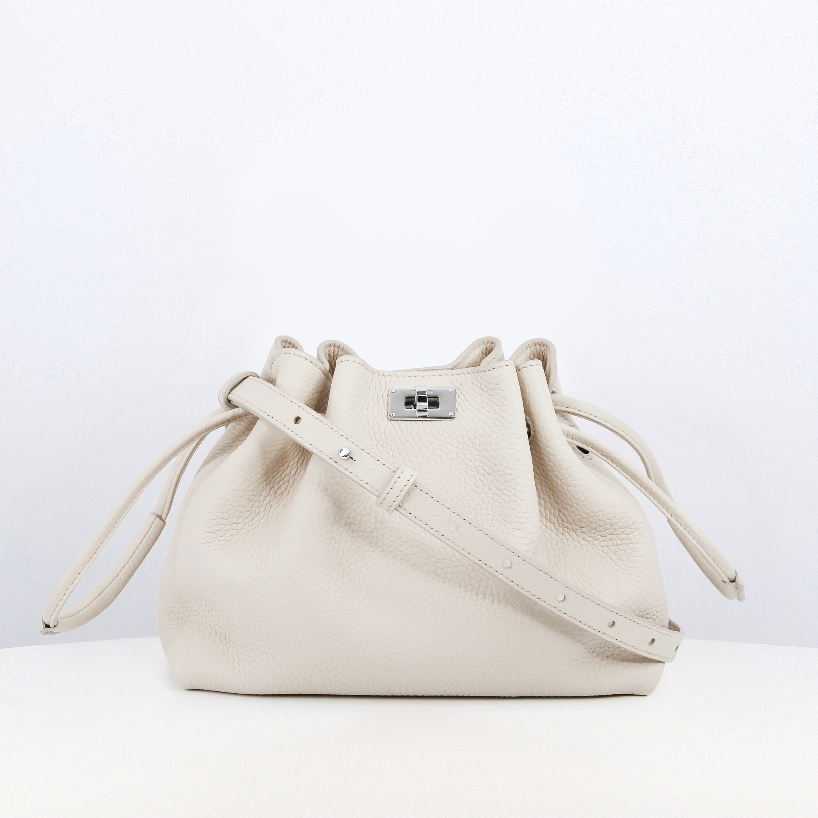 SAC BOURSE EN CUIR COLETTE MINI IVOIRE