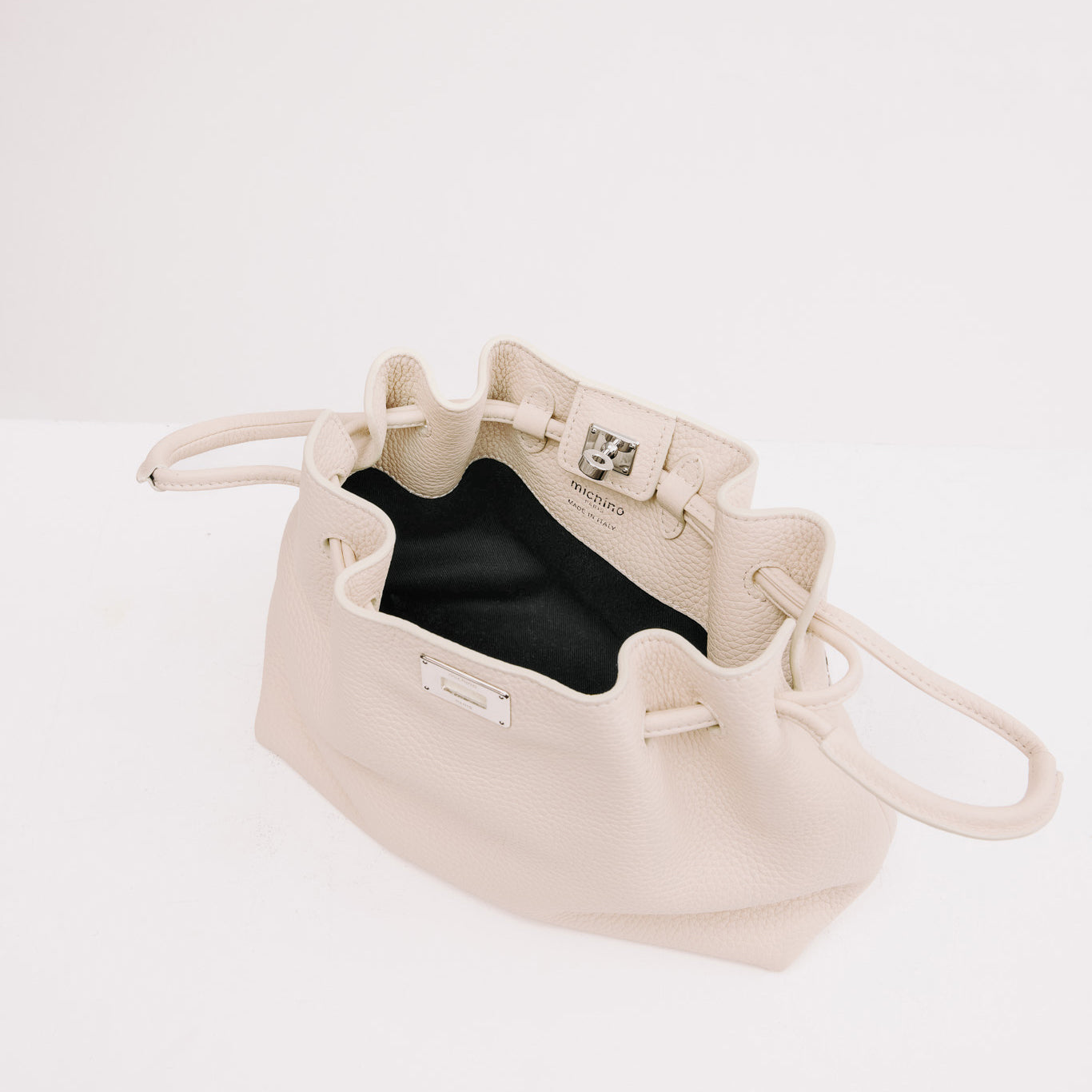 SAC BOURSE EN CUIR COLETTE MINI IVOIRE