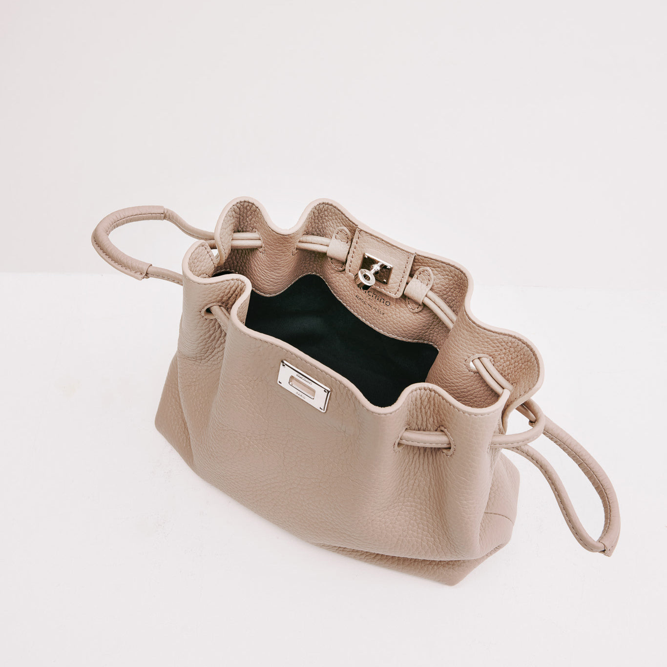 LEATHER DRAWSTRING BAG COLETTE MINI TOURTERELLE