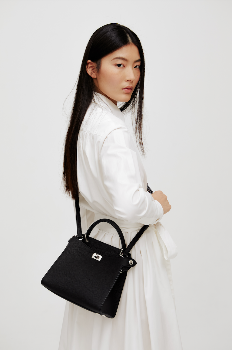 SAC À MAIN EN CUIR LUTECE MINI GRIS CHARBON