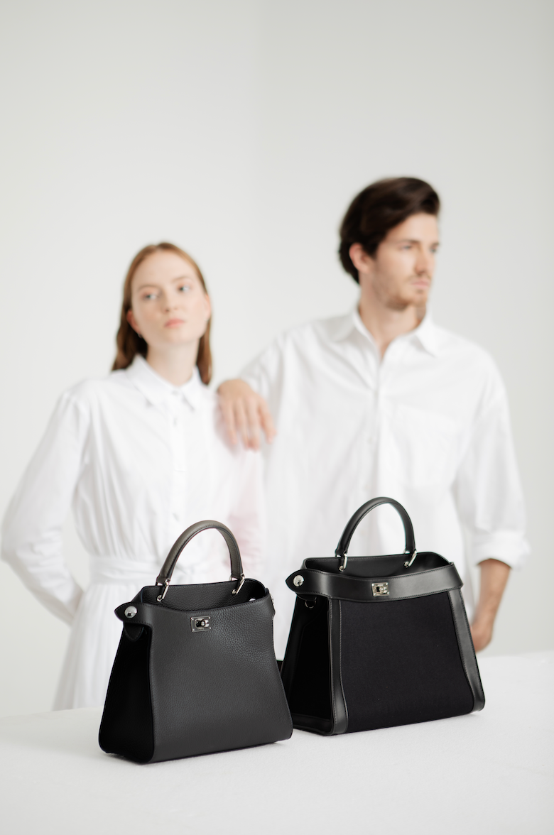 SAC À MAIN EN CUIR LUTECE MINI GRIS CHARBON