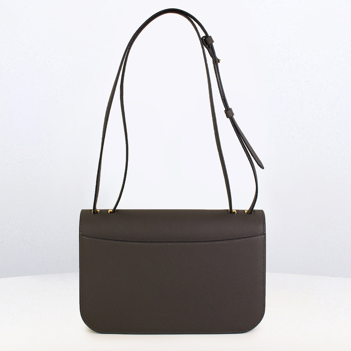 LEATHER FLAP BAG ELYSEE EAST/WEST CHARCOAL GREY