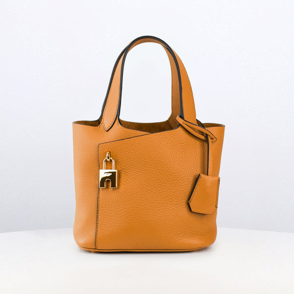 SAC A MAIN EN CUIR ETOILE MINI CAMEL FINITIONS DORÉES