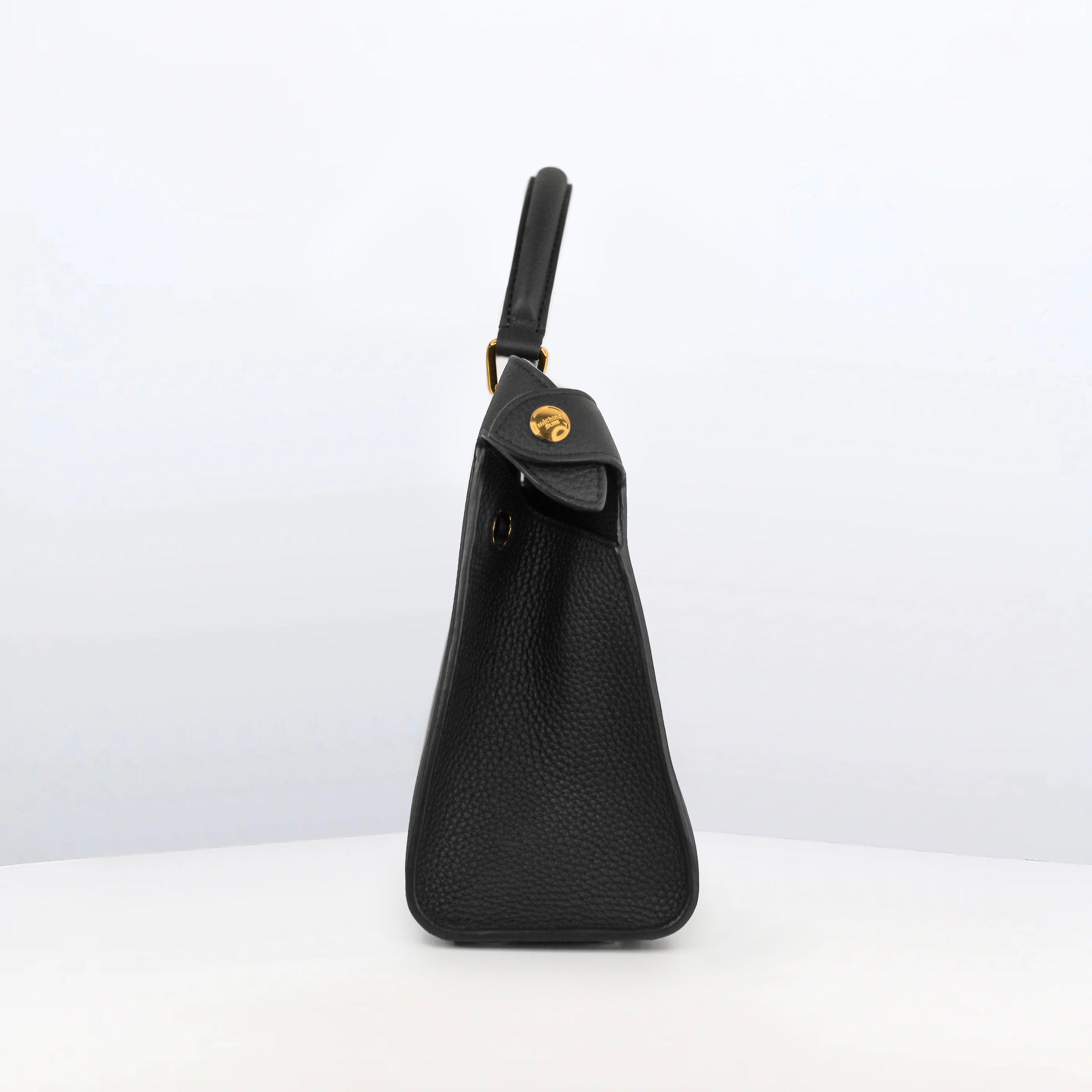 SAC À MAIN EN CUIR LUTECE 27 NOIR FINITIONS DORÉES