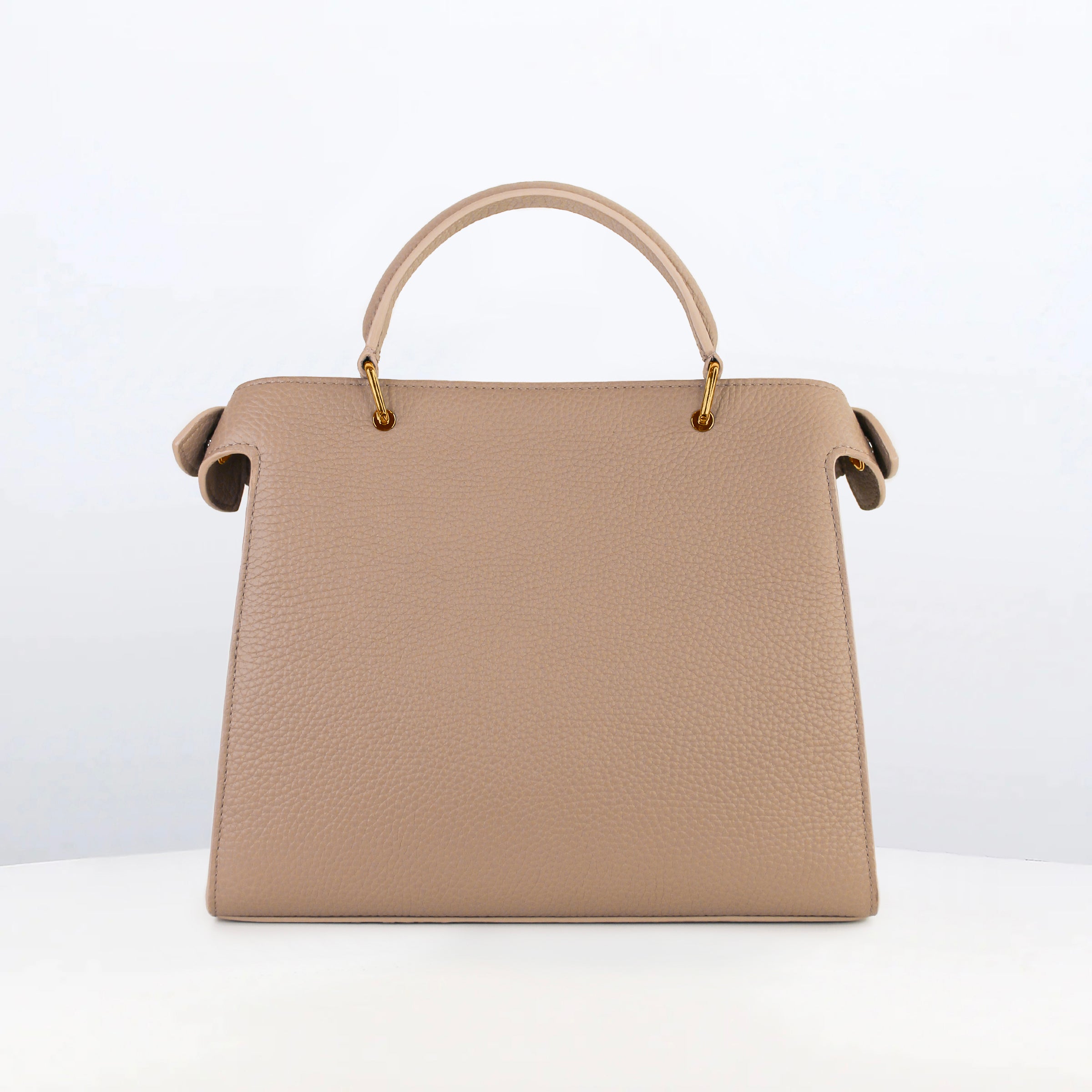 SAC À MAIN EN CUIR LUTECE 27 TOURTERELLE FINITIONS DORÉES