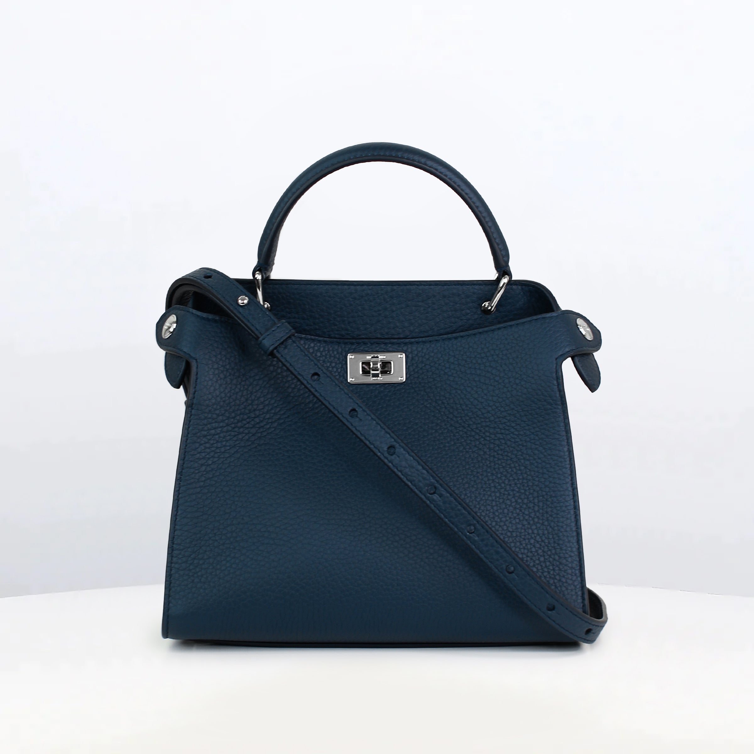 SAC À MAIN EN CUIR LUTECE MINI BLEU MARINE