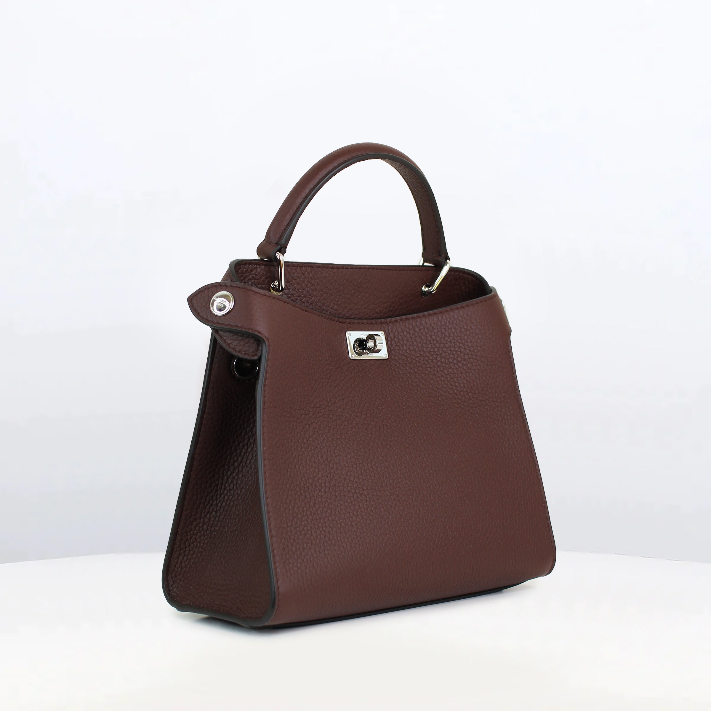 SAC A MAIN EN CUIR LUTECE MINI PRUNE