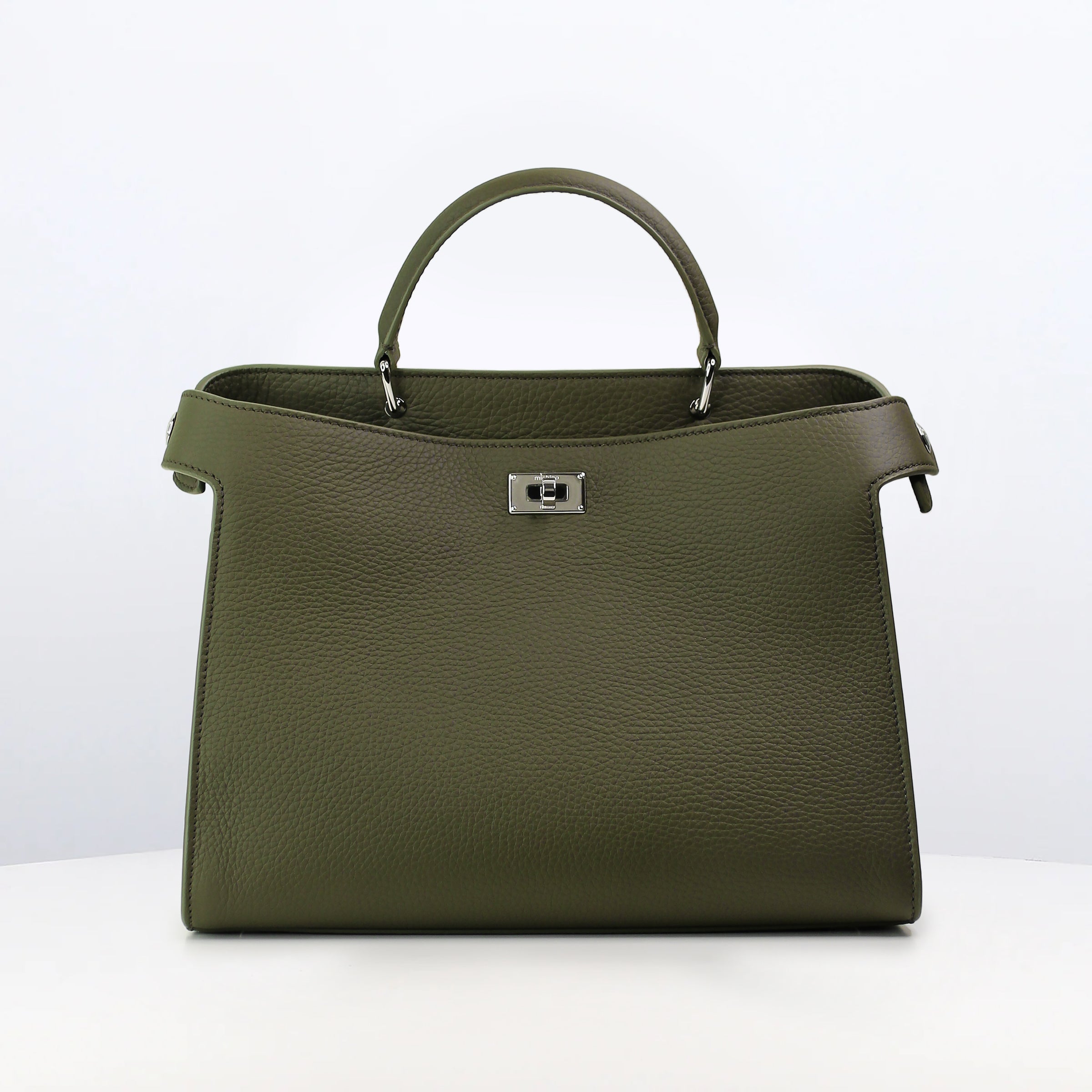 SAC À MAIN EN CUIR LUTECE PM VERT KAKI