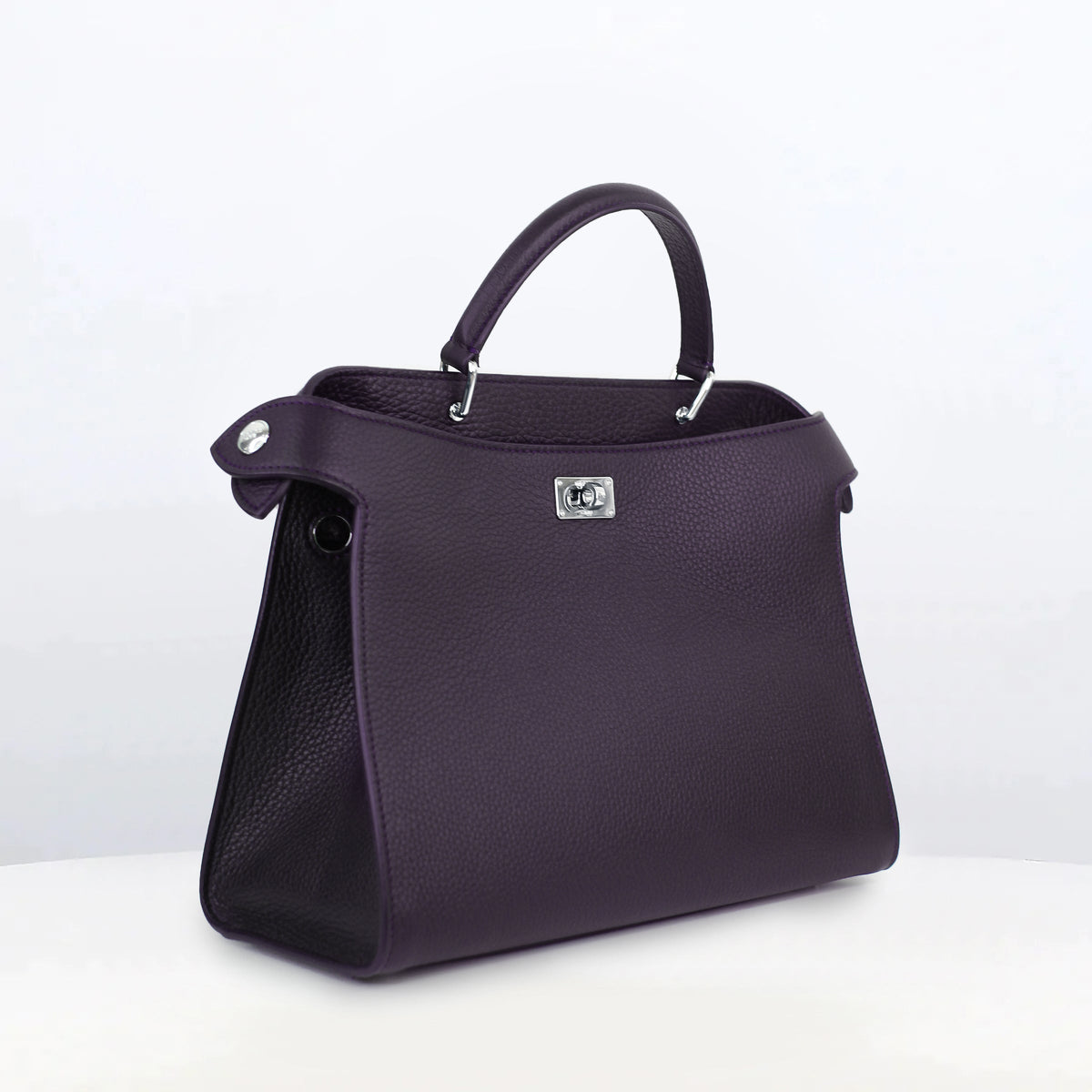 LEATHER HANDBAG LUTECE PM RAISIN