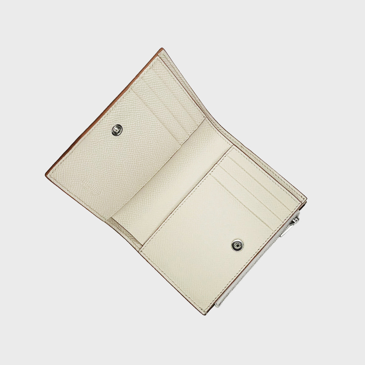 バイフォルドジップウォレットアイボリー