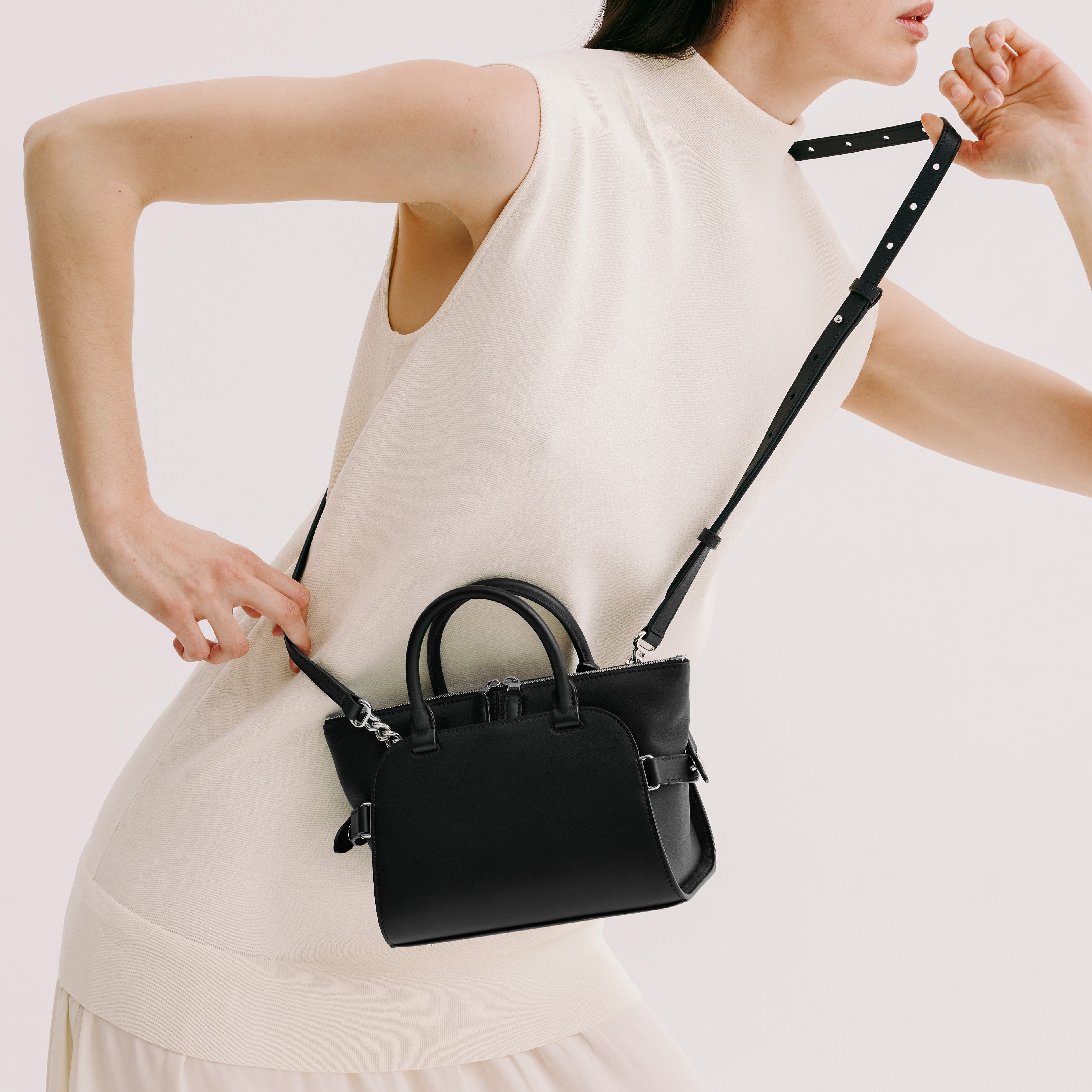 SAC À MAIN EN CUIR SEPTIÈME MINI NOIR
