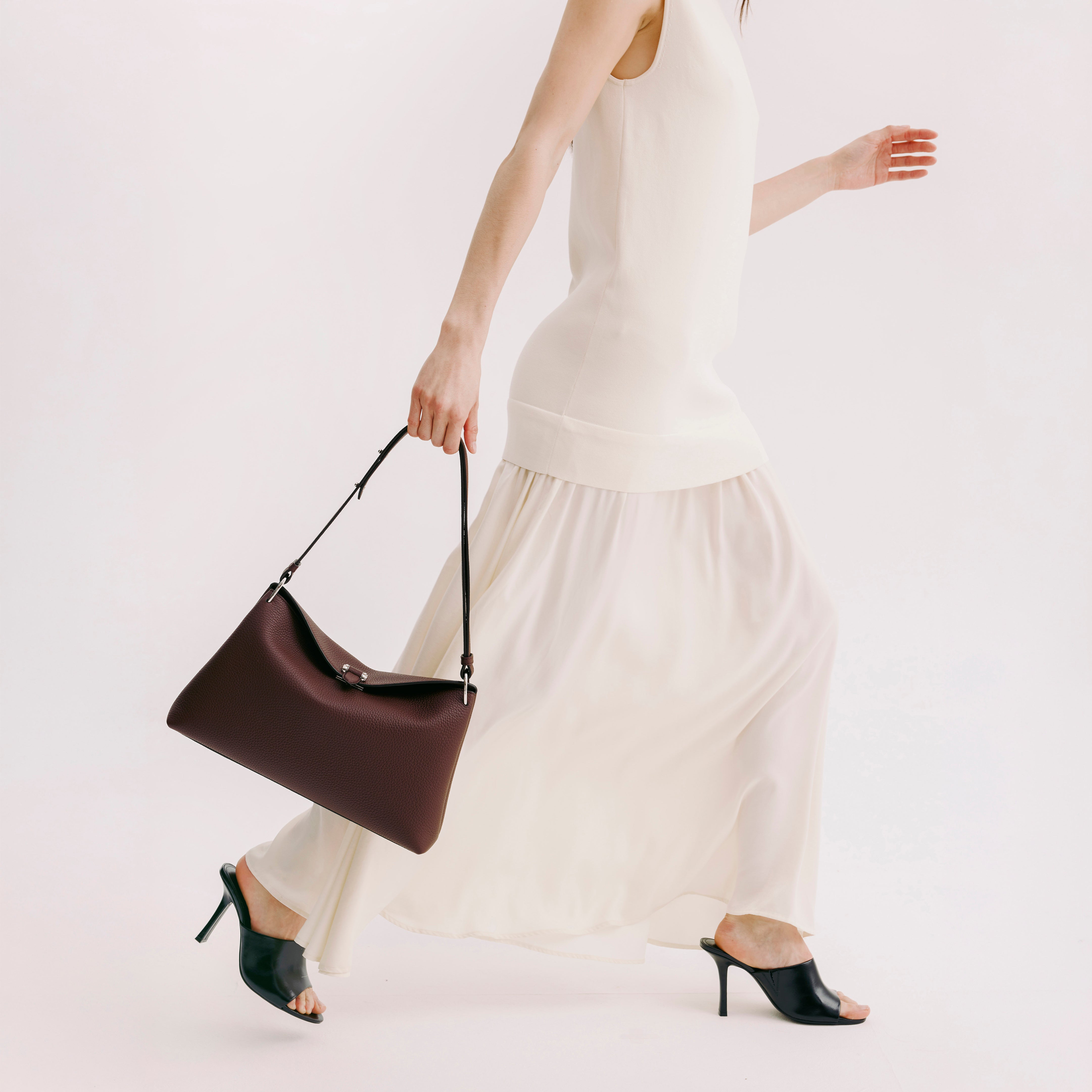 SAC À MAIN EN CUIR PASSY PM PRUNE