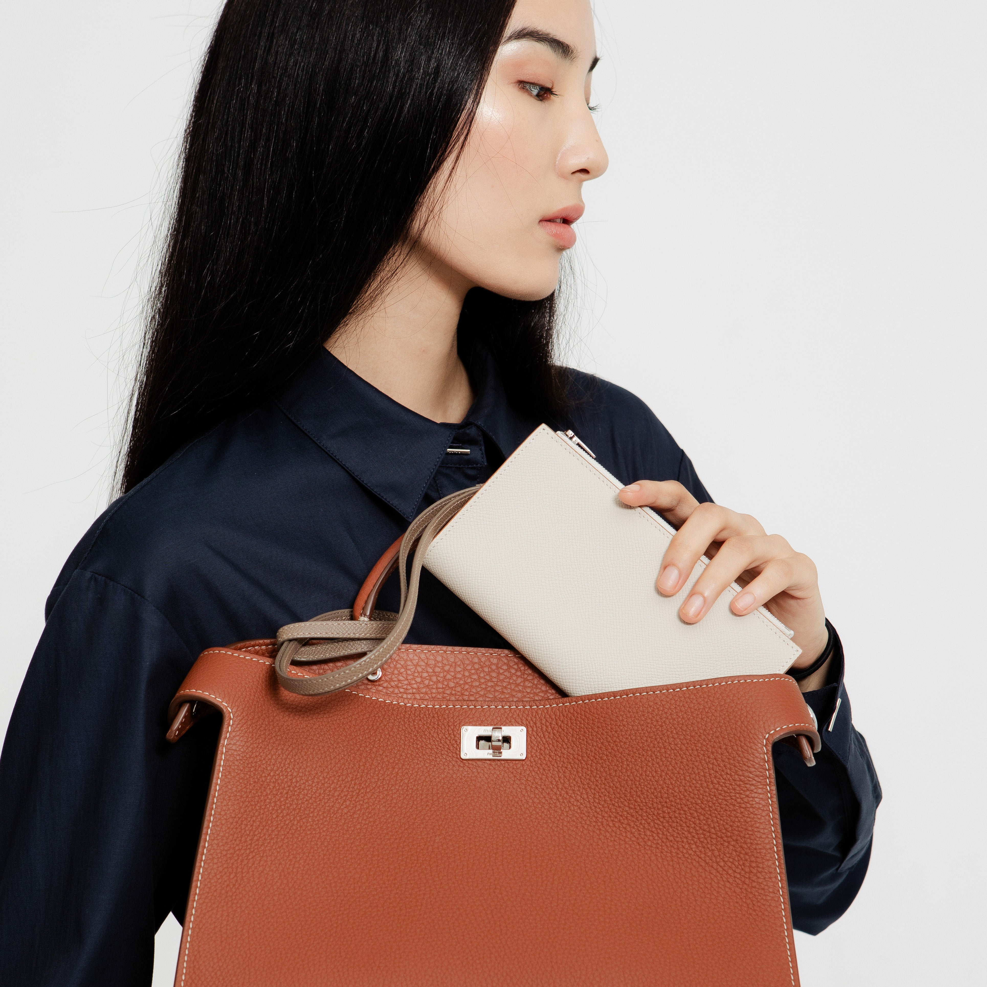 ロングジップウォレットアイボリー