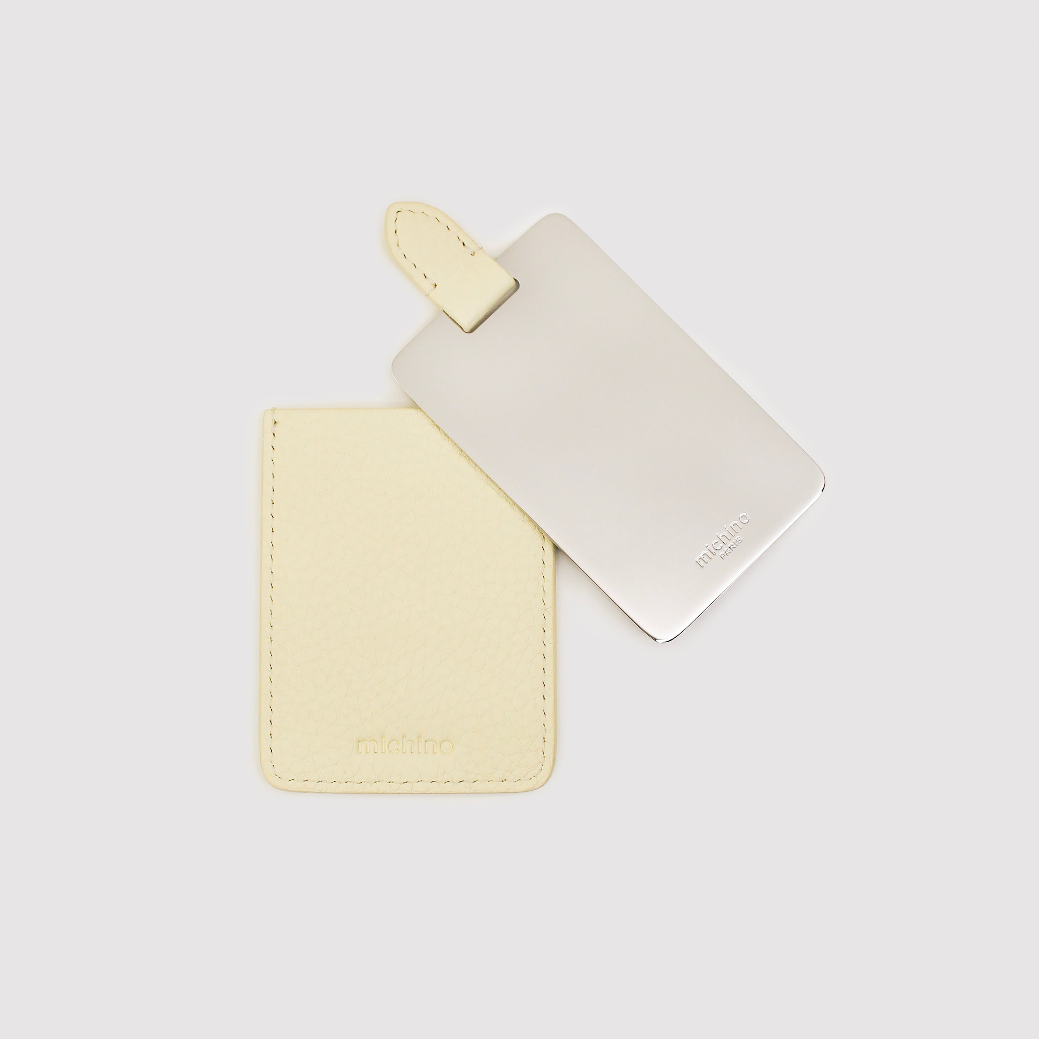 レザーケース付き ポケットミラー　シャンティ